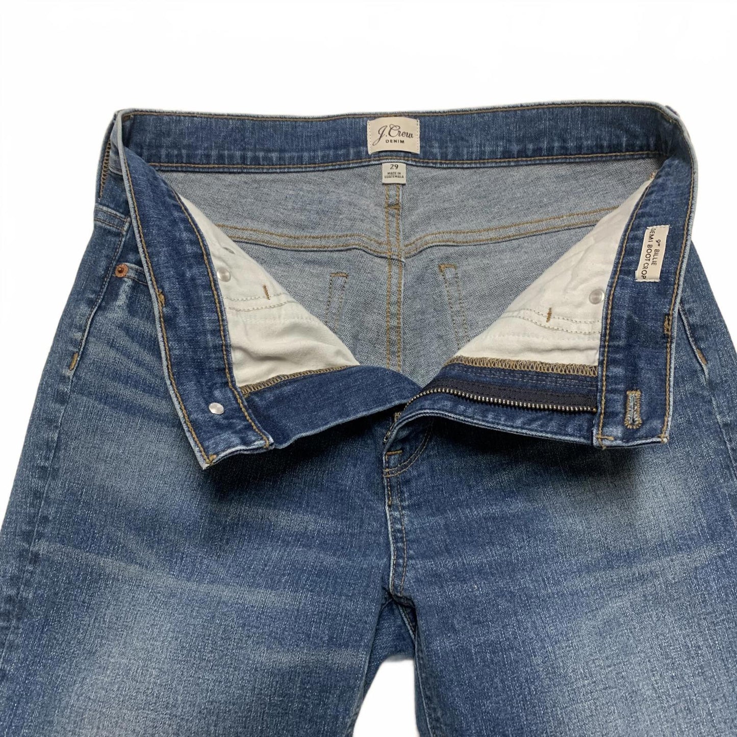 J.Crew Women's Size 29 Blue Denim Flare Boot Crop Jeans 30 X 25.5