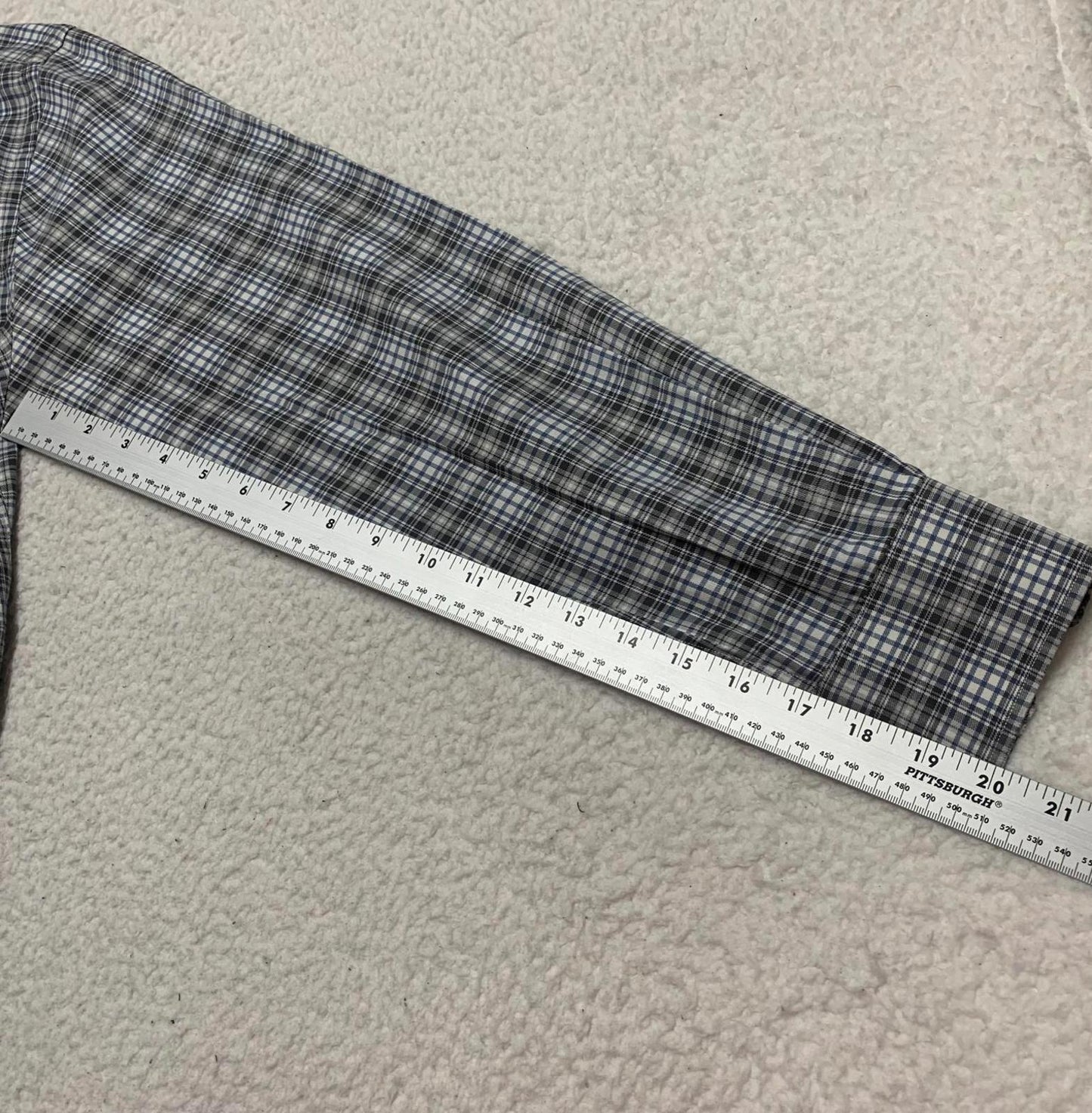Maker Company Mens Size Large Black Gray Classic Plaid Shirt