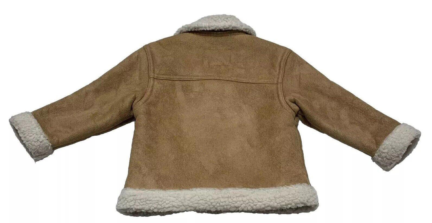 Old Navy Baby Toddler Size 18-24 M Camel Faux Suede Sherpa Coat