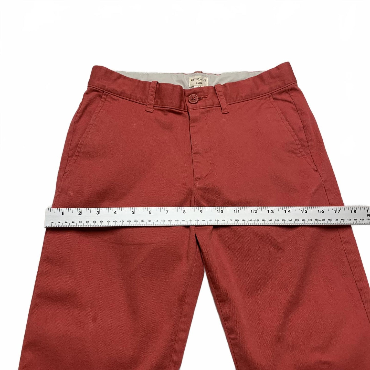Crewcuts Kids Size 14 Red-Orange Slim Fit Pants Adjustable Waist 28x28L