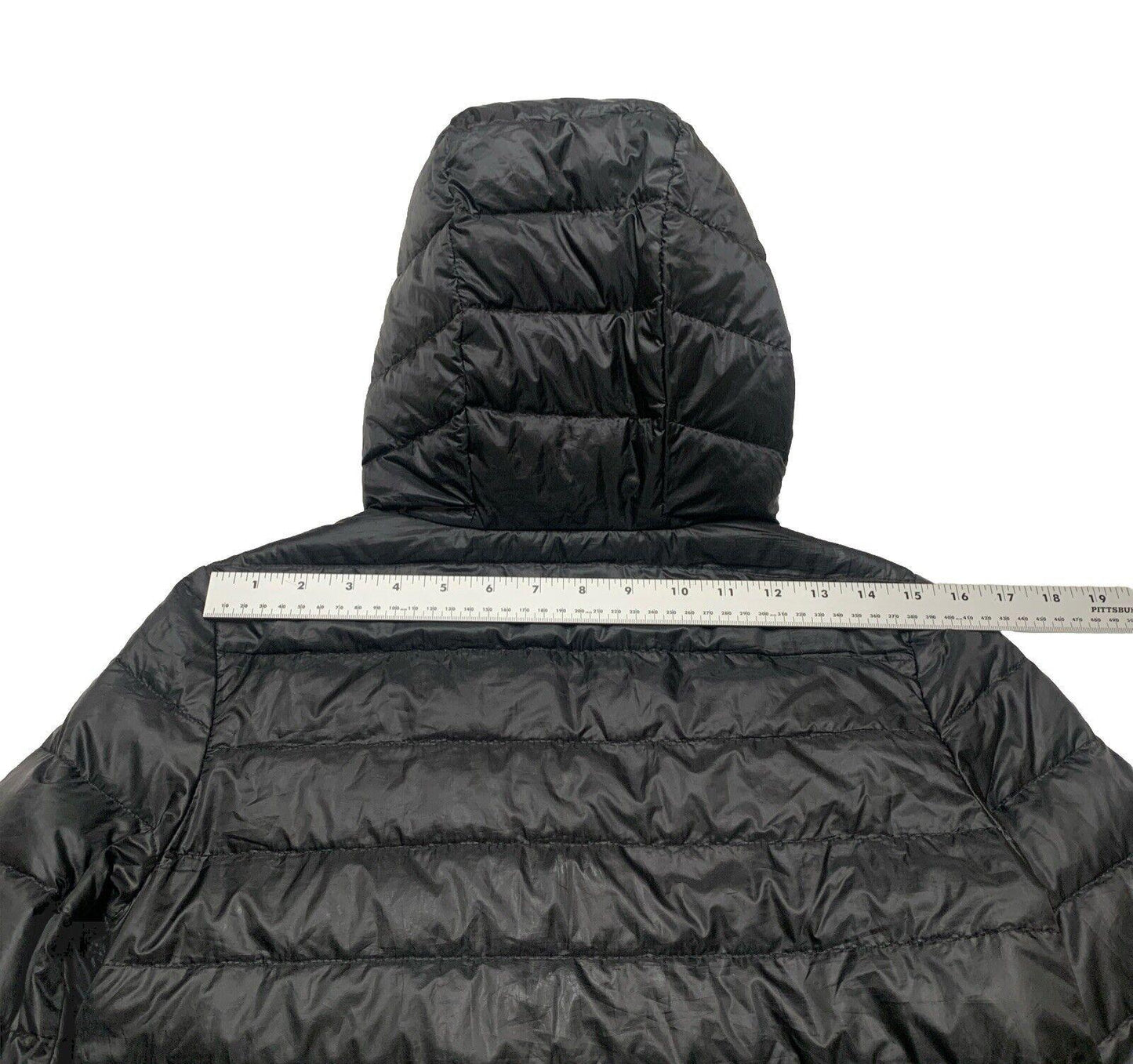 Zara Basic Women’s X-Small Black Lightweight Packable Puffer Long Hooded Jacket