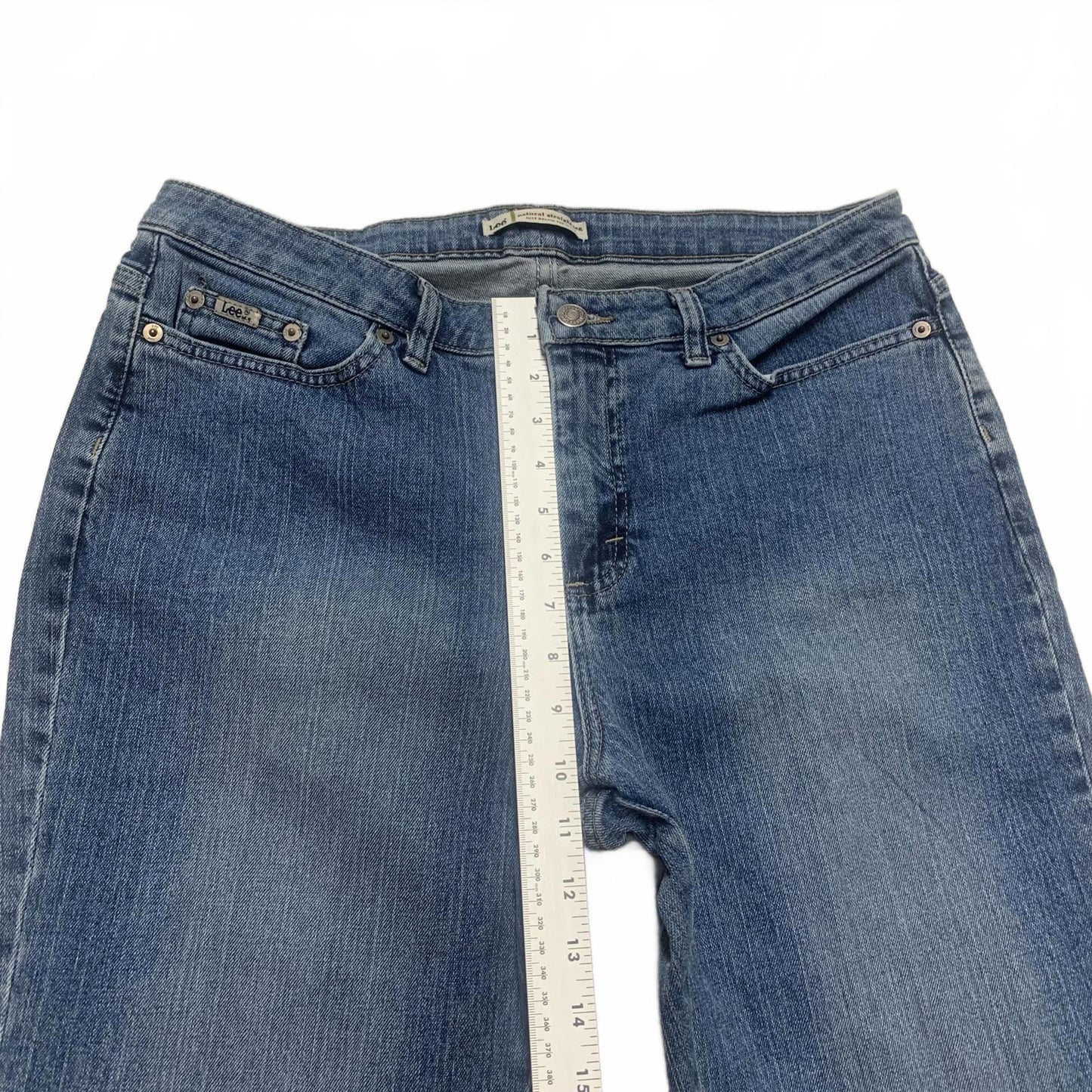 Lee Womens Size 14 Petite Blue Light Wash Natural Straight Leg Jeans