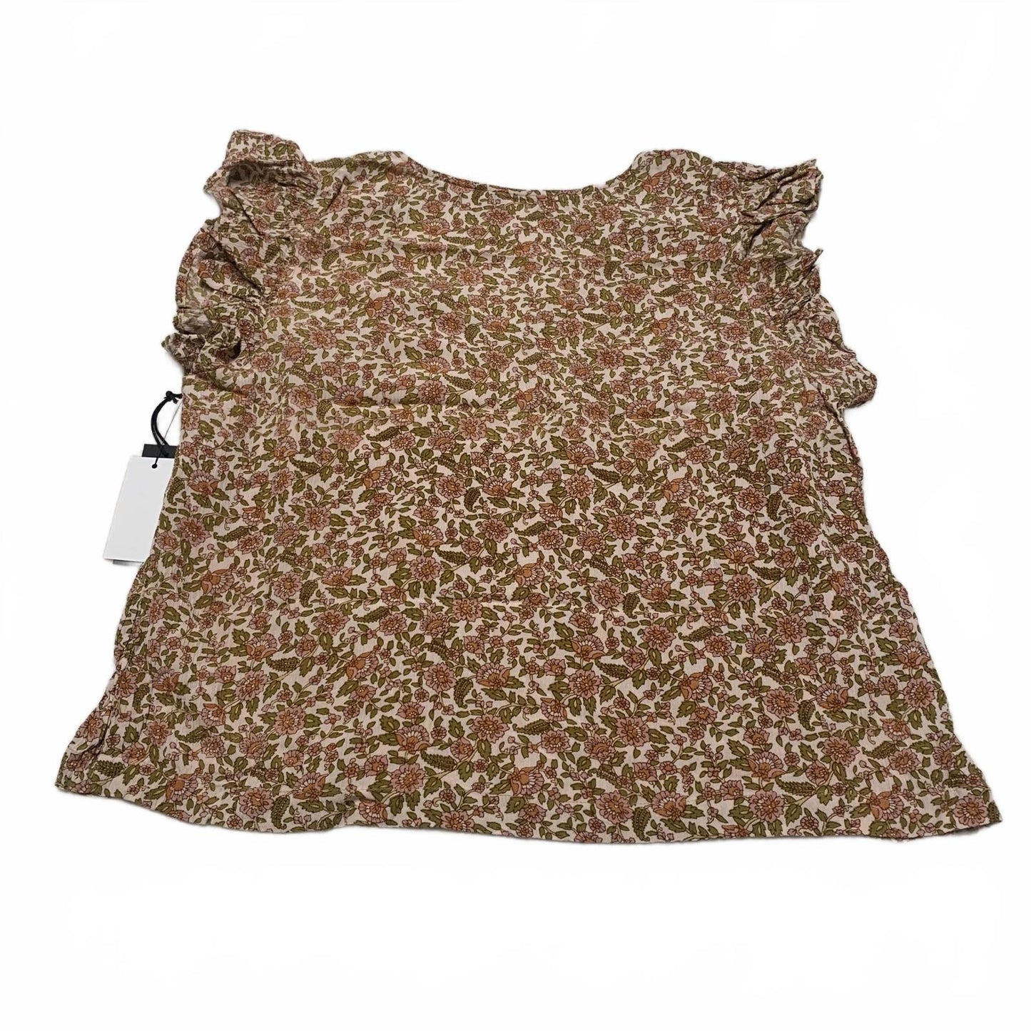 Black Tape Womens Sz Large Floral V-Neck ruffle short sleeve Blouse India