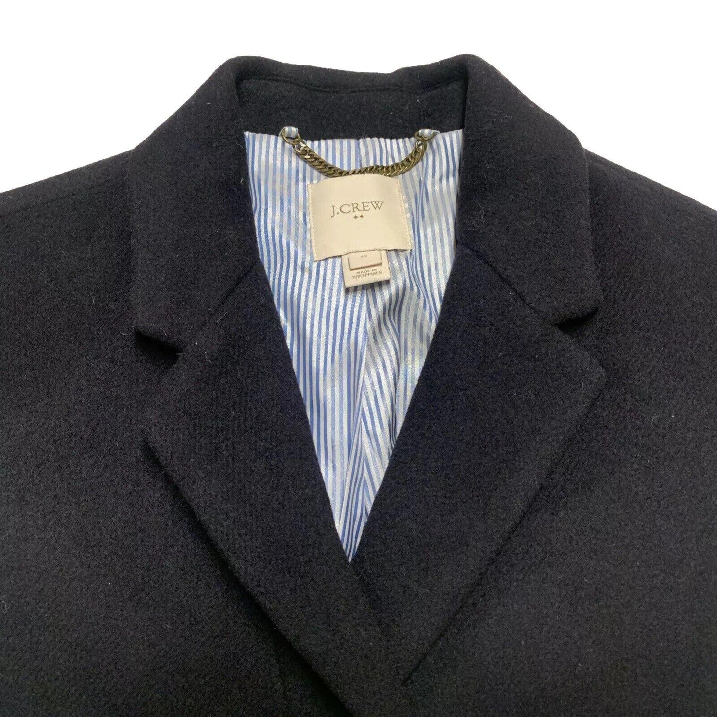 J Crew Women’s Sz 12 Black Wool Peacoat Long Topcoat Classic