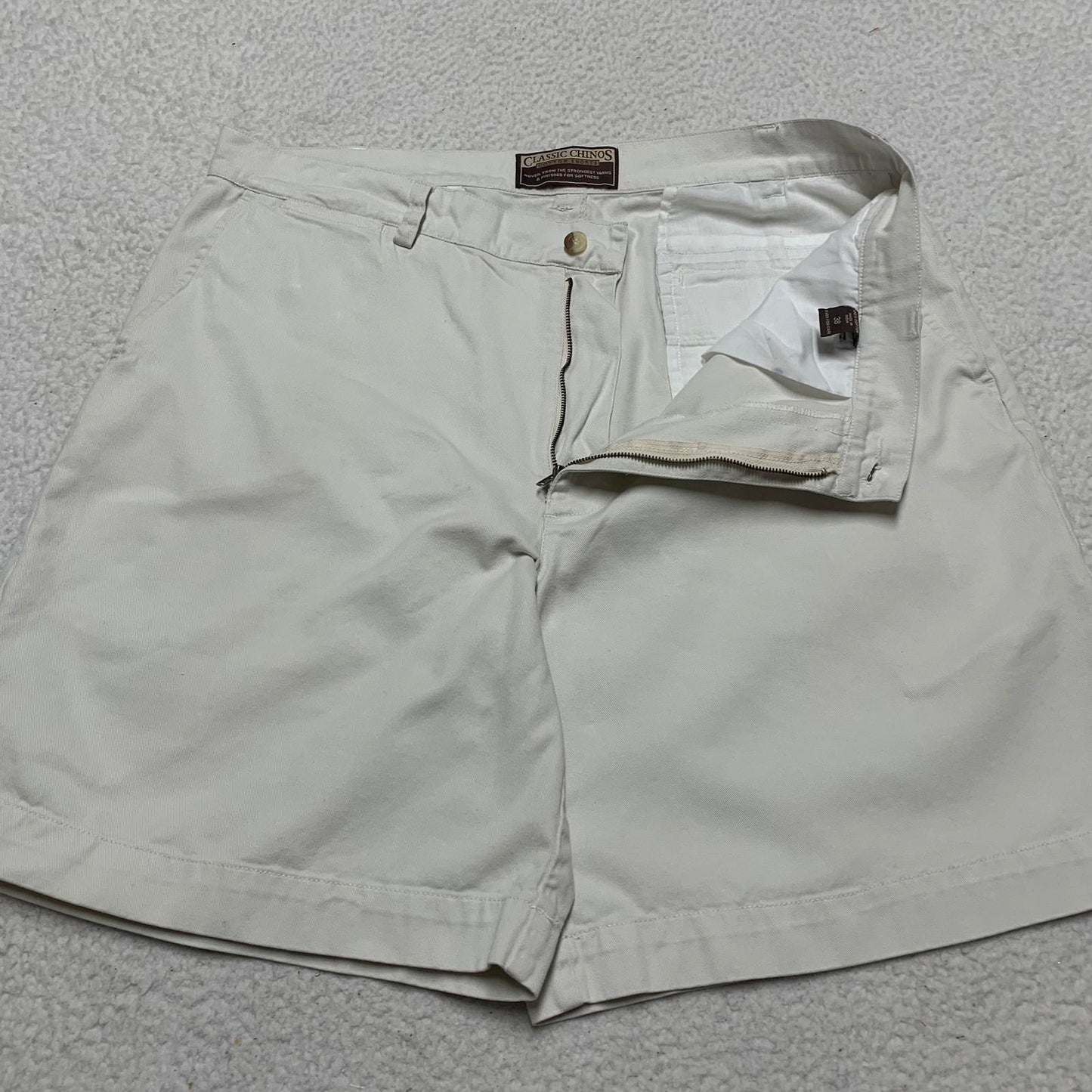 Classic Chinos Men's Beige Sz 38 Shorts Flat Front Casual 100% Cotton W37 India