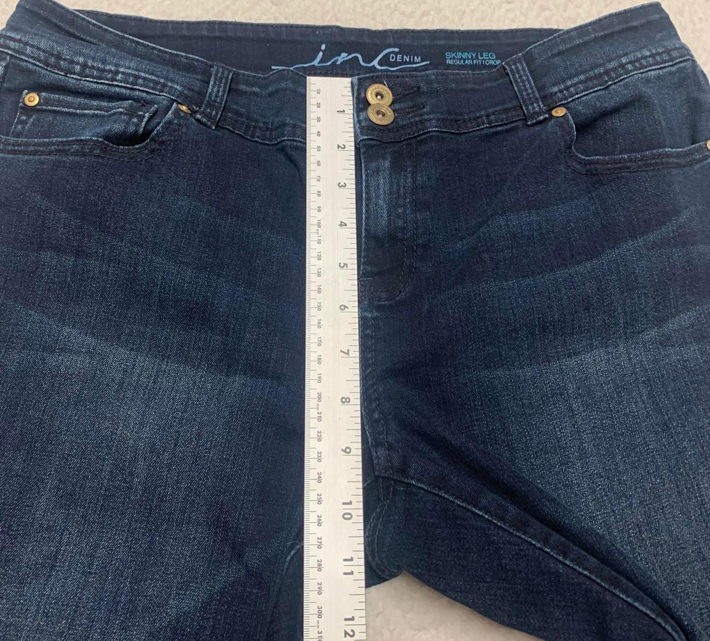INC International Concepts Women's Jeans Sz 12 Cropped Skinny Leg W 34 x 17 L