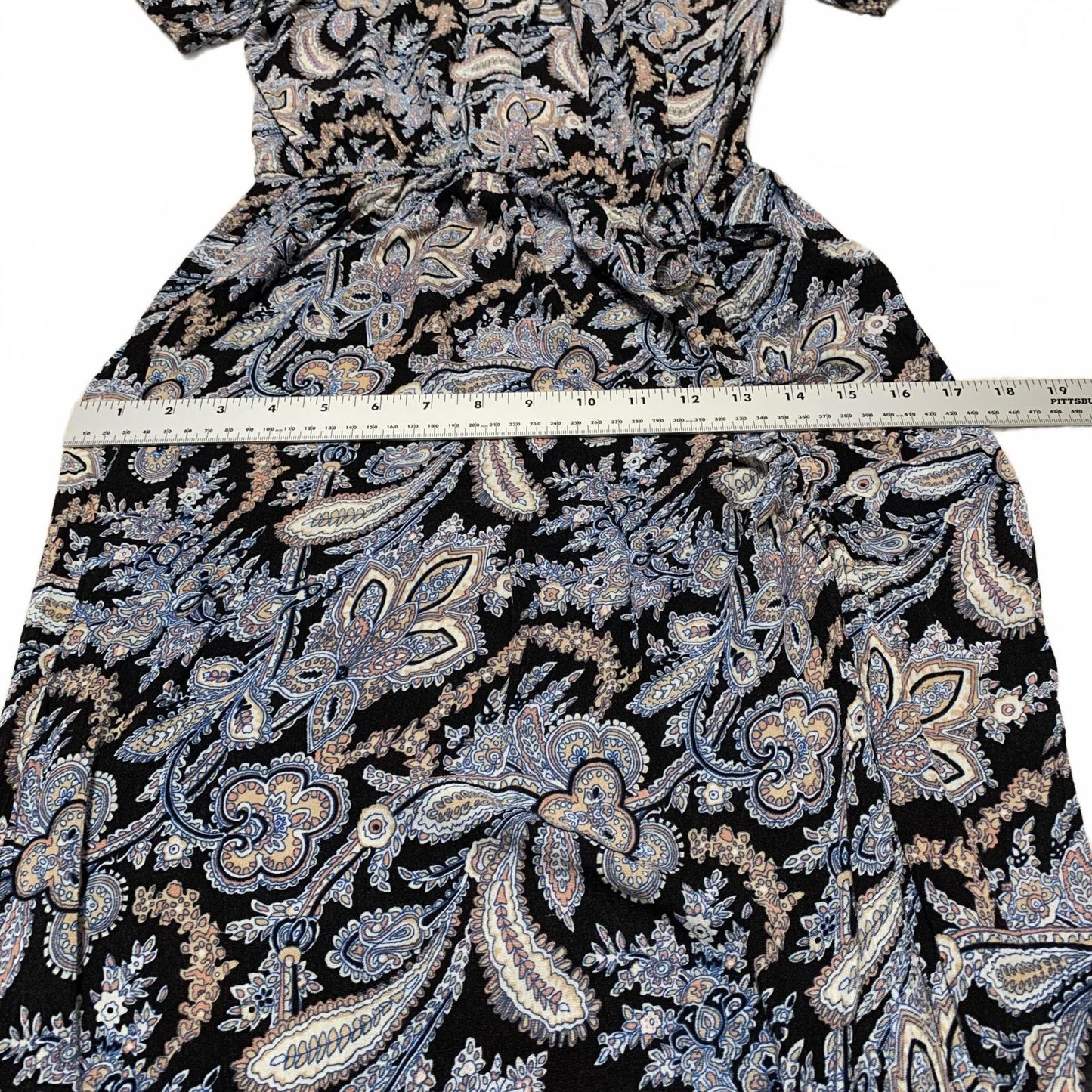 Aqua Womens Sz M Floral Print Maxi Dress Short Sleeve Rayon