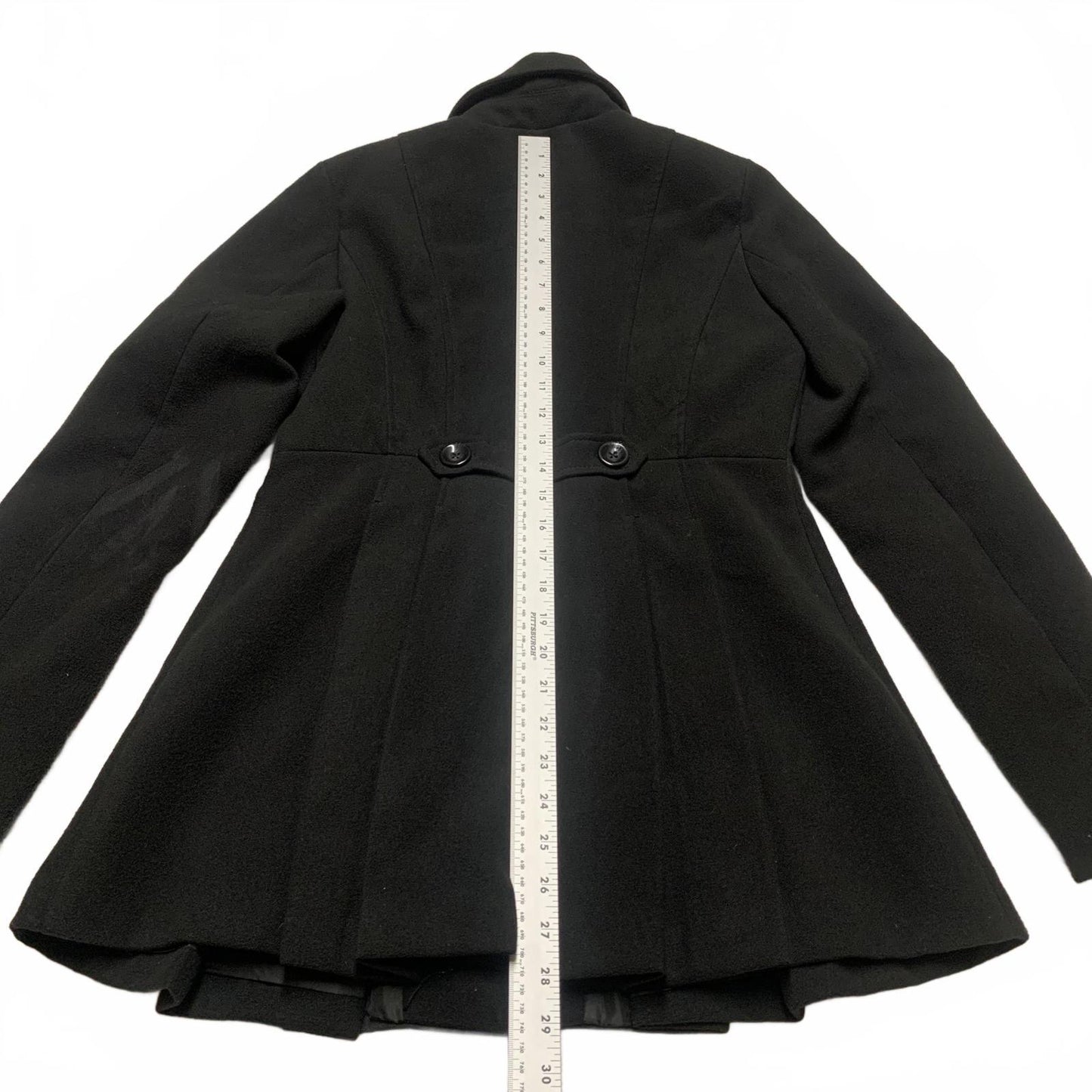 Xhiliration Women’s Size Medium Black Double-Breasted Peacoat