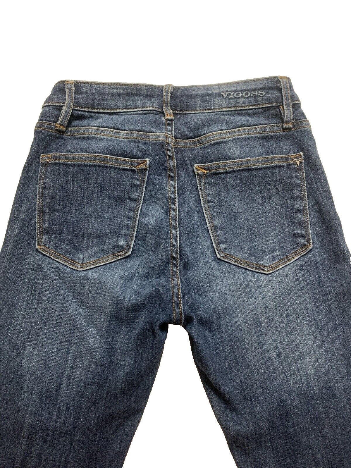 VIGOSS Marley Skinny Jeans Women's 25 X 26 Blue Distressed Mid Rise Denim