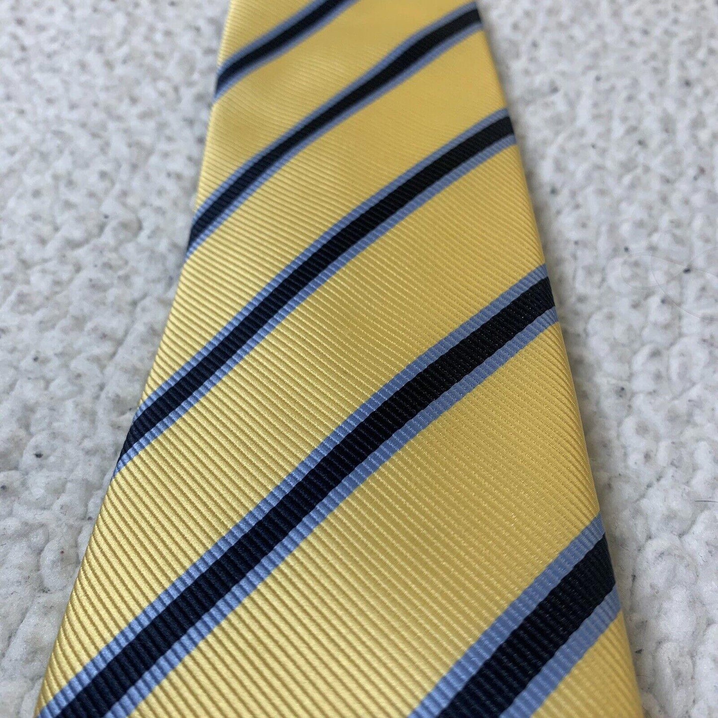 Alexander Julian Colours Men’s Ties Striped Navy And Yellow Preowned Lot Of 2