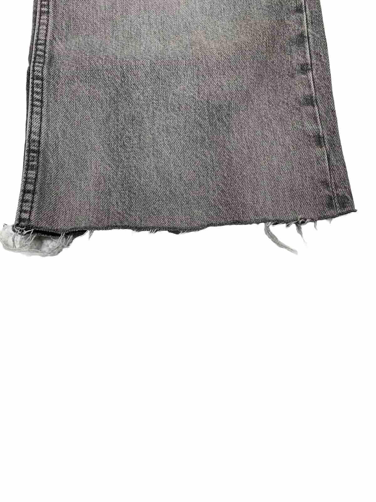 Zara Jeans Women's Size 6 Denim Gray Cropped Frayed Edge