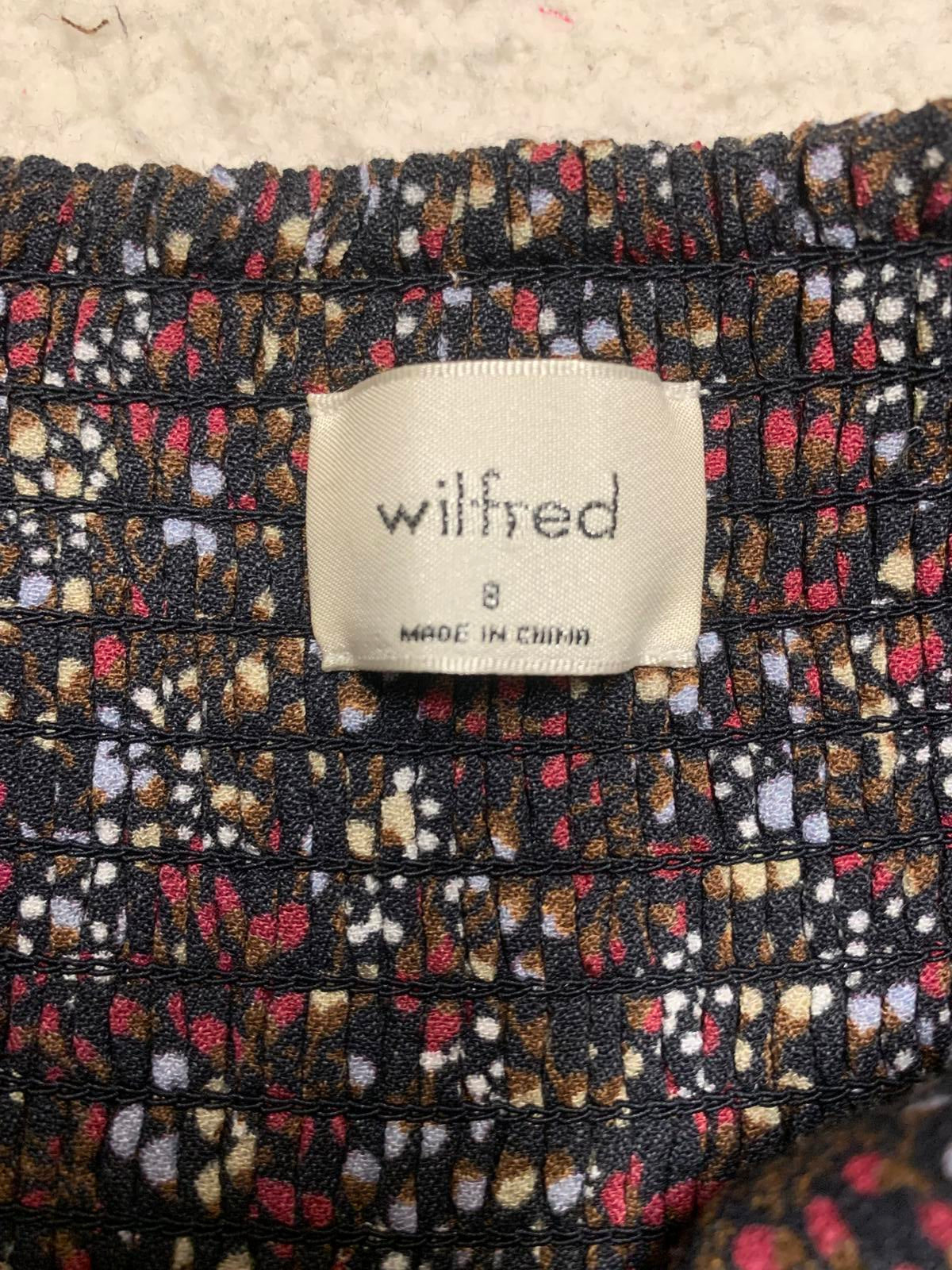 Wilfred Womens Size 8 Floral Pattern Long Sleeve Dress Puff Shoulders
