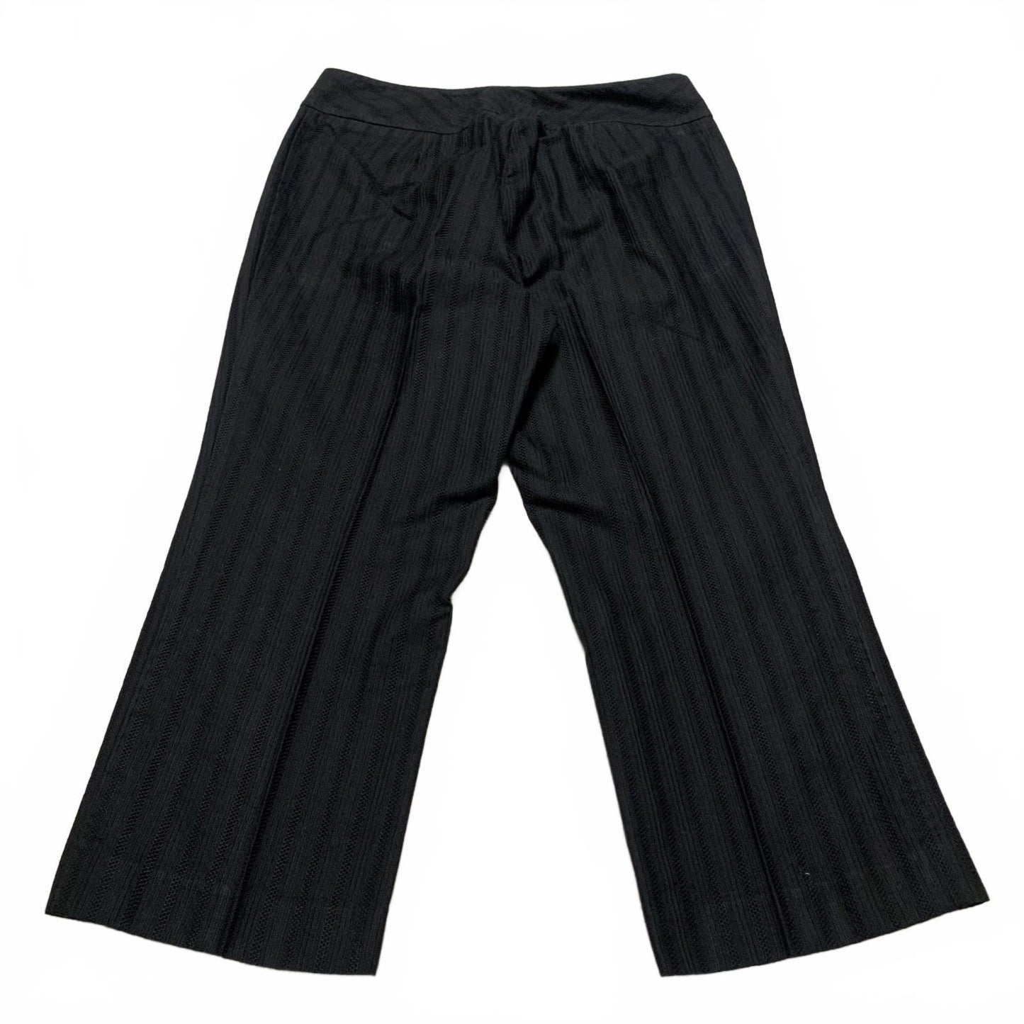 Ann Taylor Women's Petites Size 10P or 12P Black Striped Cropped Pants W 30 x 22