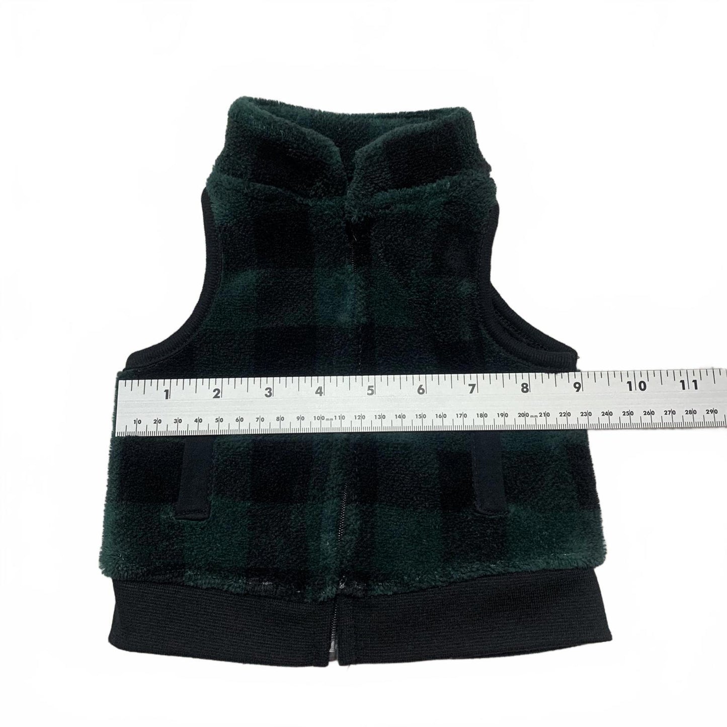 Emporio Baby Unisex 0-3 Months Green Plaid Fleece Vest