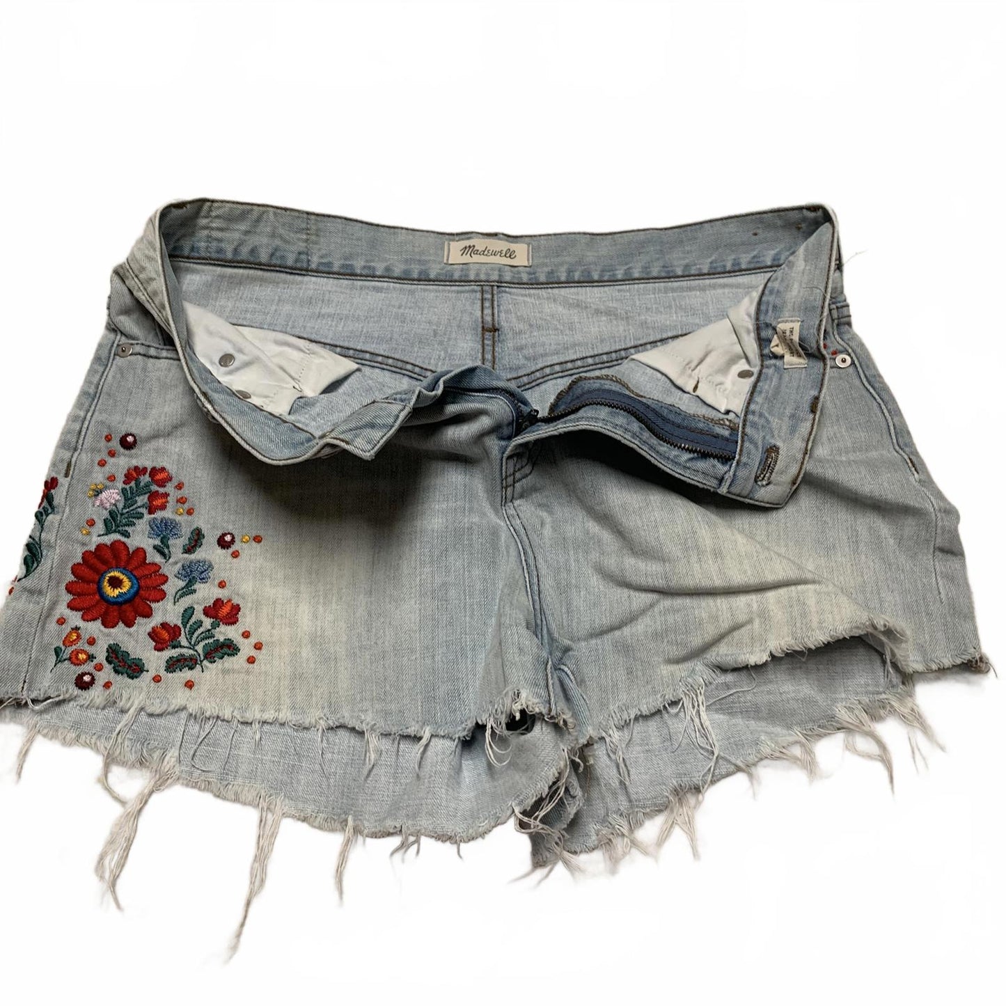 Madewell Embroidered Denim Cutoff Shorts Vintage Style Sz 30