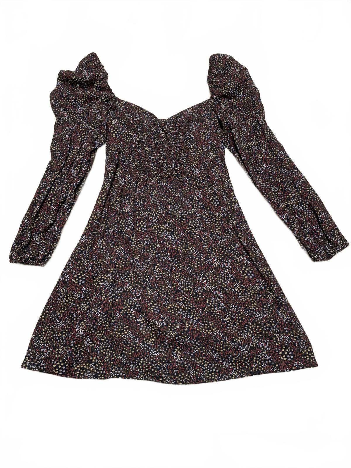 Wilfred Womens Size 8 Floral Pattern Long Sleeve Dress Puff Shoulders
