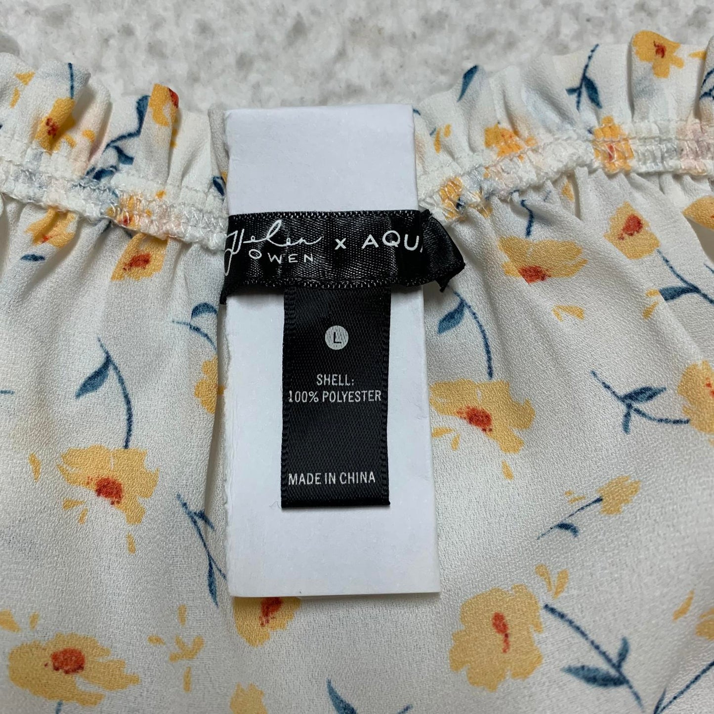 Helen Owen x Aqua Womens Sz Large Floral Off-Shoulder Crop Top
