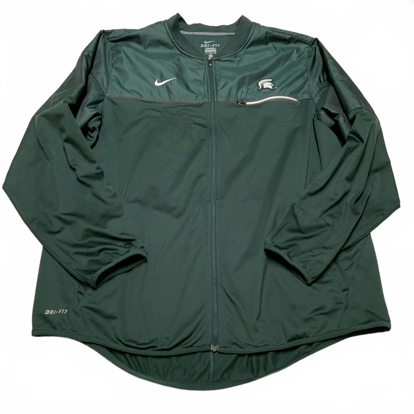 Nike Dri-FIT Mens Sz XLarge Green Michigan State Spartans Football Jacket