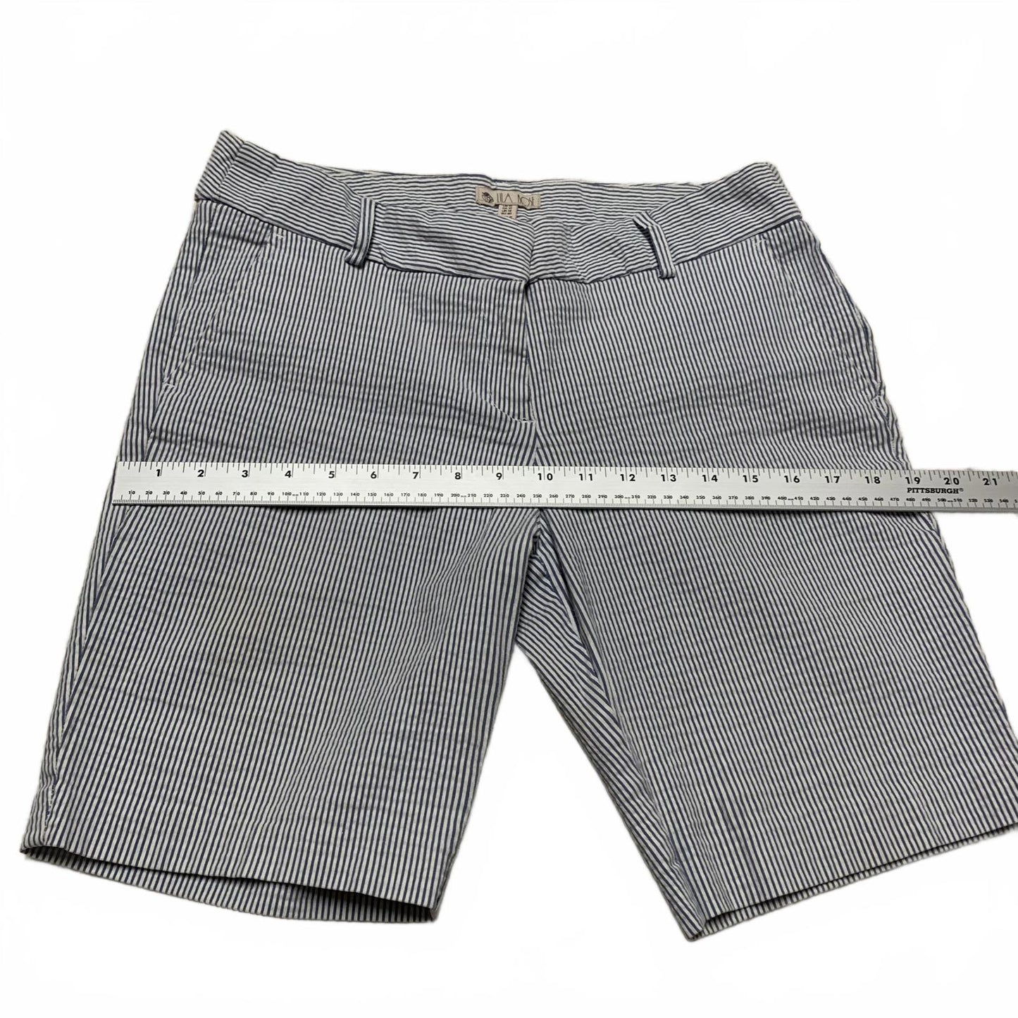 VTG Lila Rose Womens Striped Bermuda Stretch Shorts Sz 10 W32