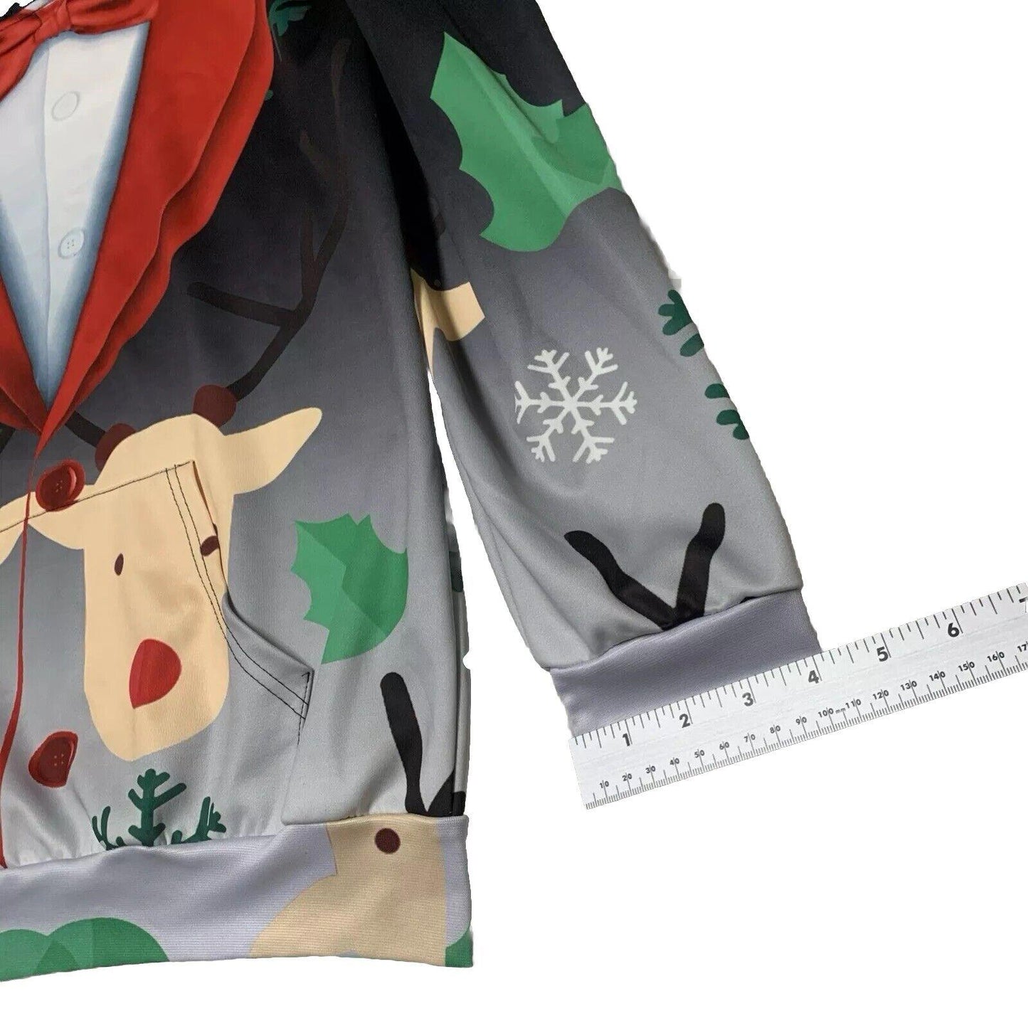 John Hancock Men’s XLarge Tuxedo Ugly Sweater Christmas Pullover Hoodie