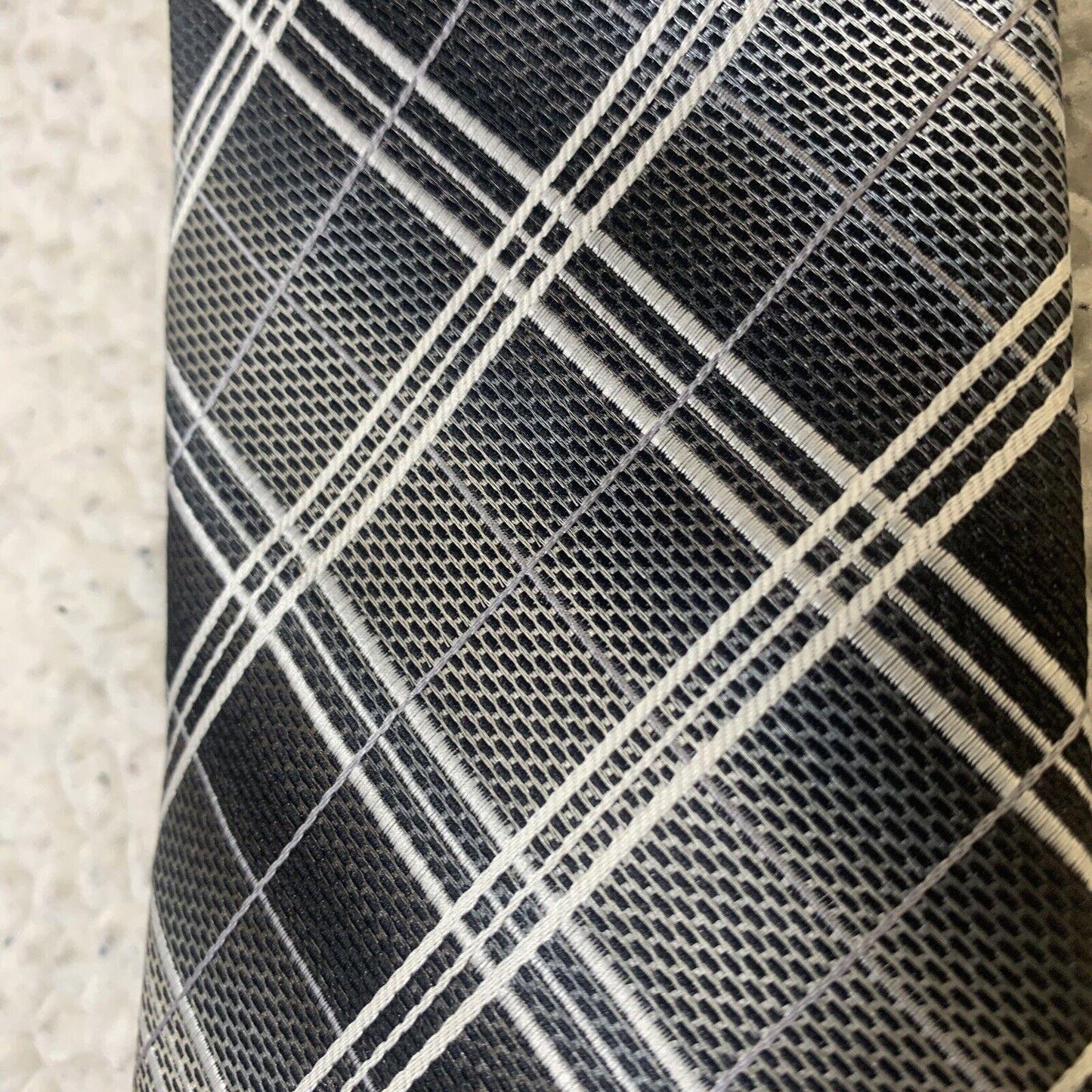 Valerio Garati Men's Tie Gray Black White Plaid Neck Tie Classic