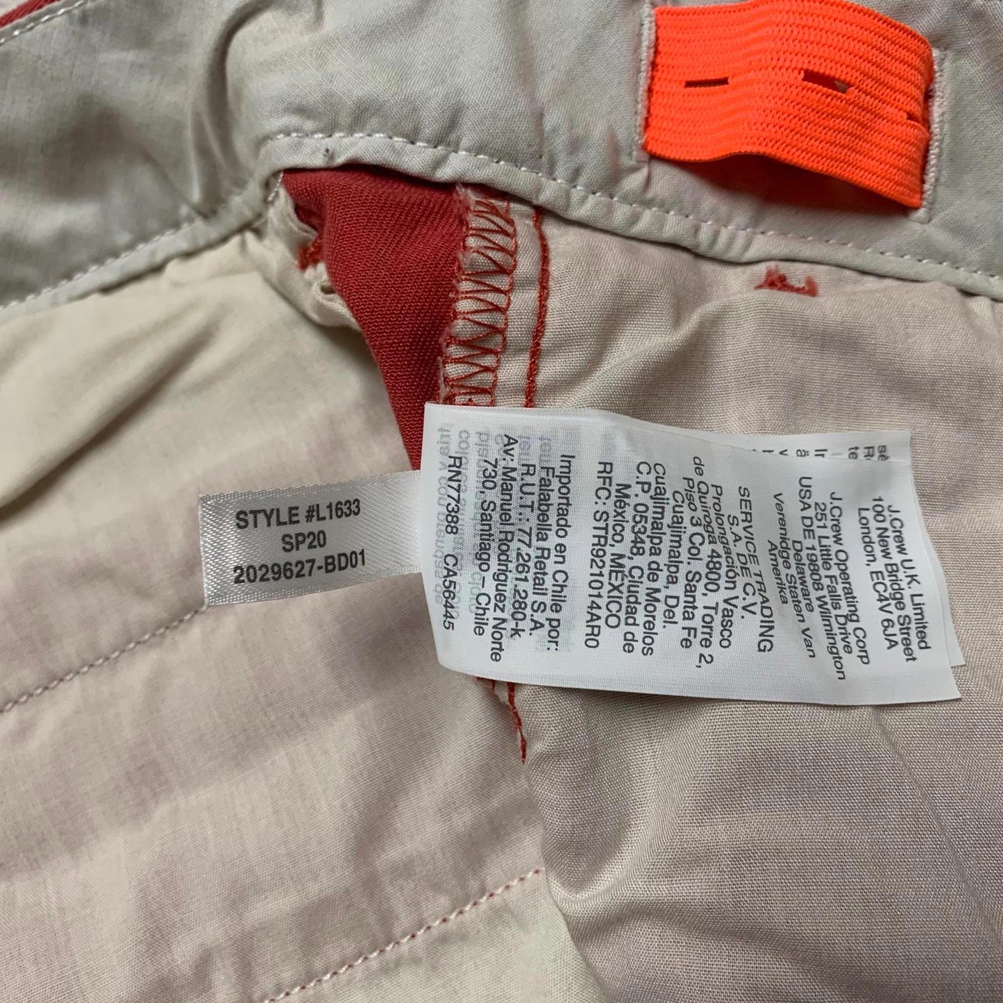 Crewcuts Kids Size 14 Red-Orange Slim Fit Pants Adjustable Waist 28x28L