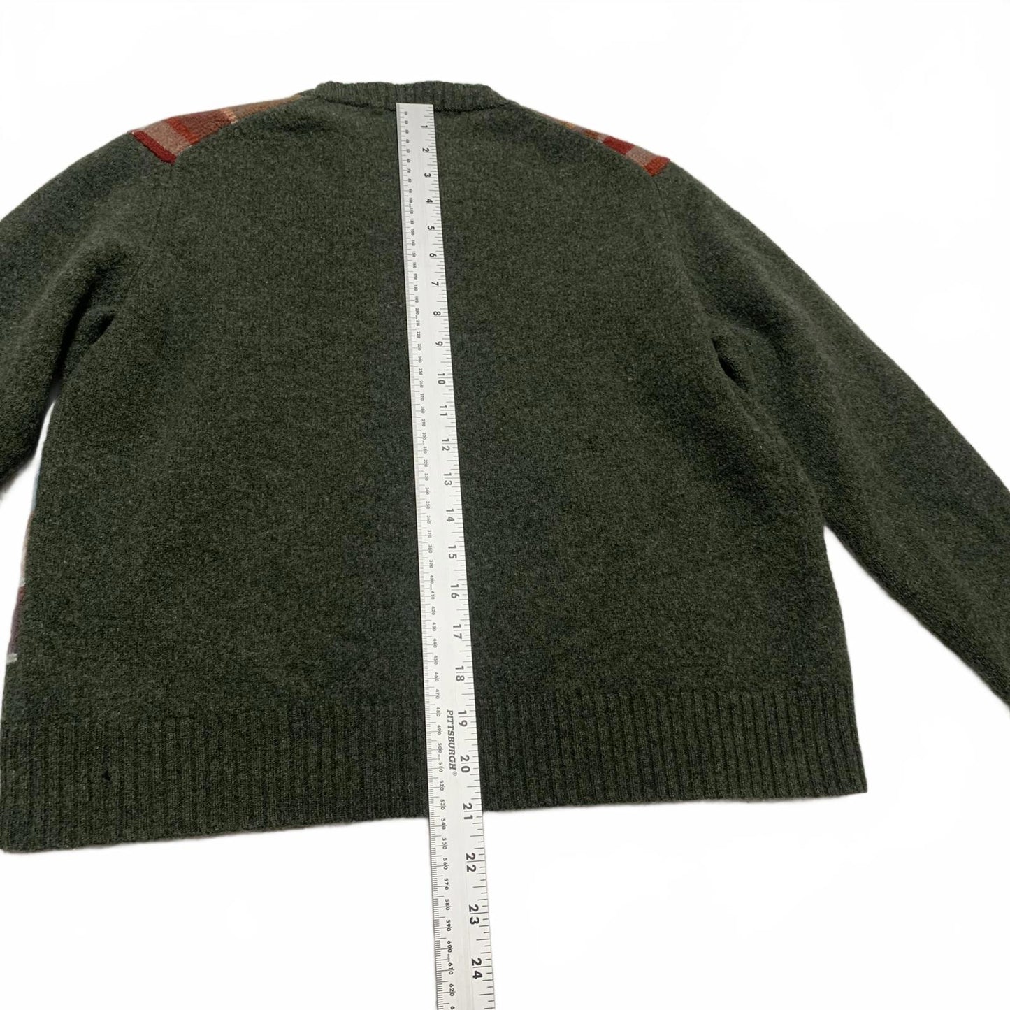 Grant Thomas Men's Size Large Plaid Wool Sweater