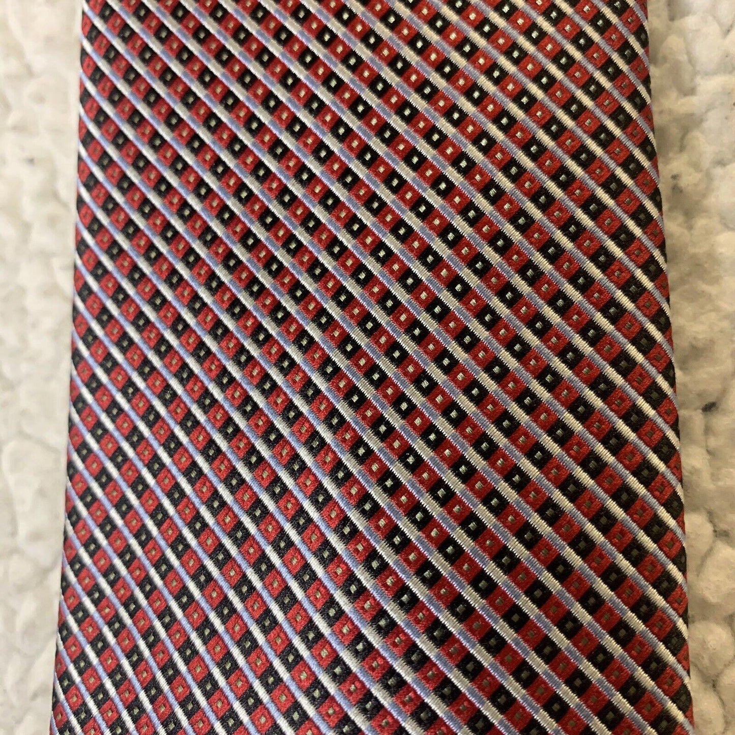 Giorgio Brutini Tie Red Black Tiny Geometric Print Pattern