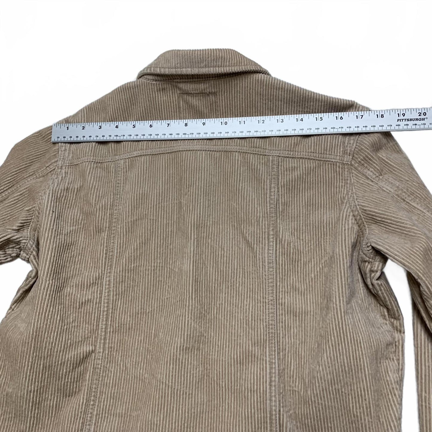 Jacqueline de Yong Women's Sz L/XL 42 Beige Corduroy Cropped Jacket
