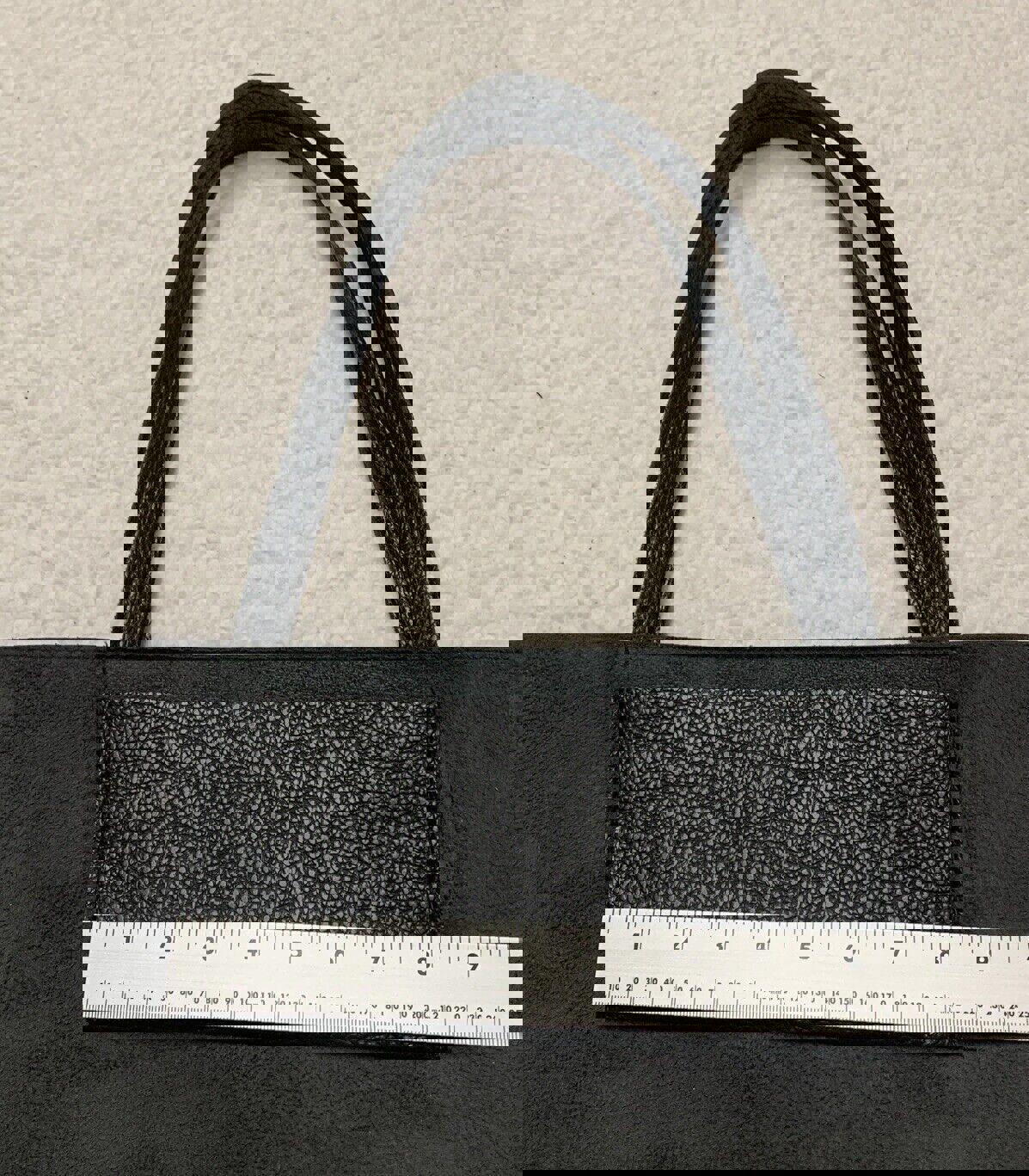 Vince Camuto Women’s Black Gray Stripe Pebbled Soft Vegan Leather Tote Bag
