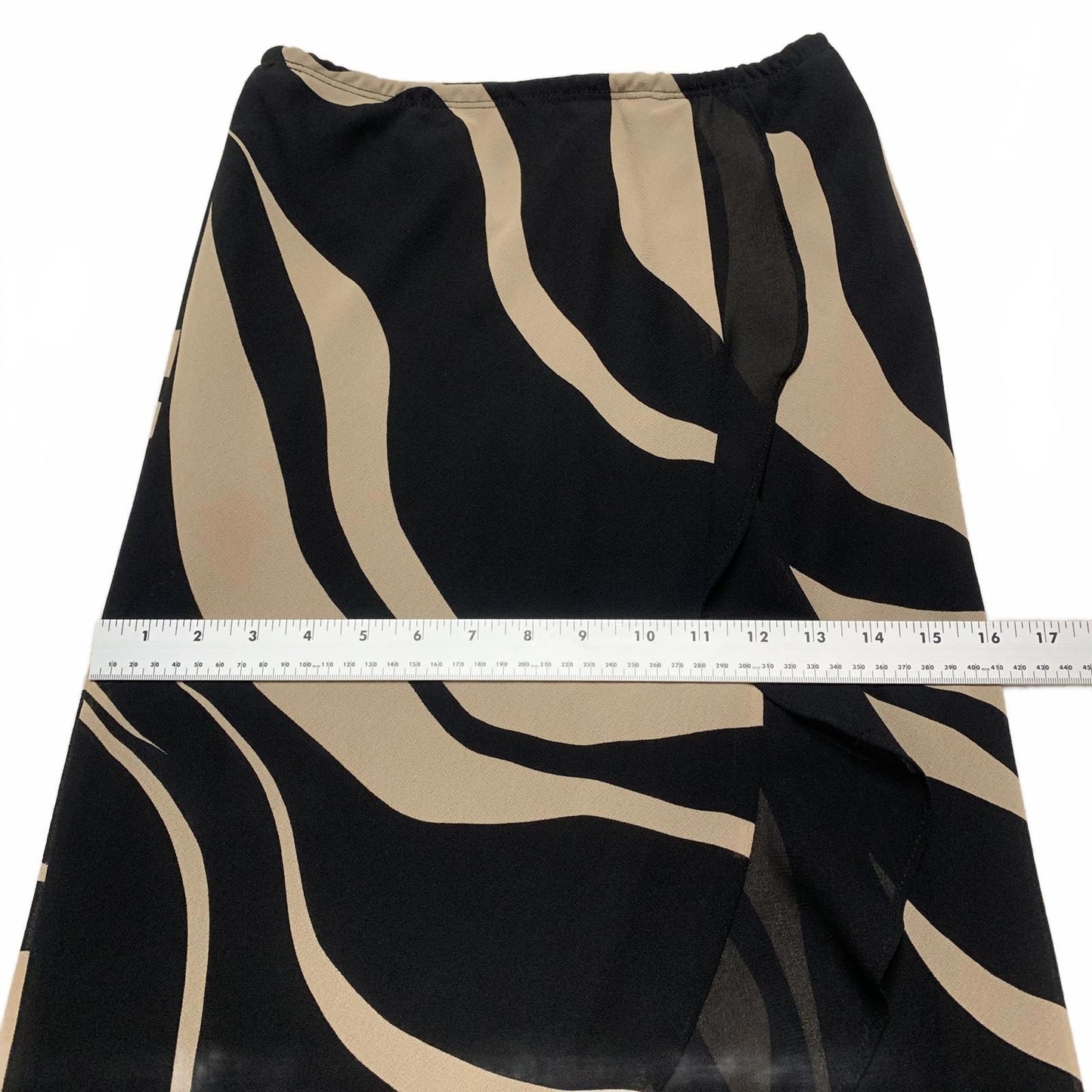 VTG Women's Size Large Black Beige Zebra Print Asynnetrical hem Skirt Unbranded
