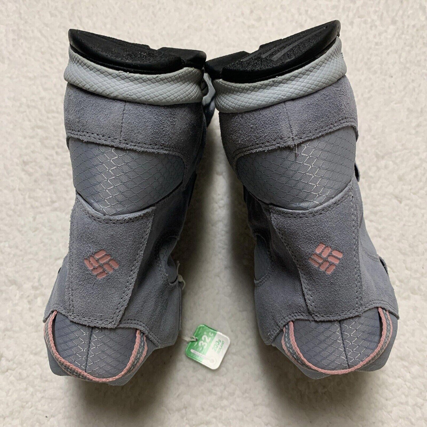 Columbia Youth Snow Boots Size 5 Waterproof Winter Omni-Grip Gray Pink