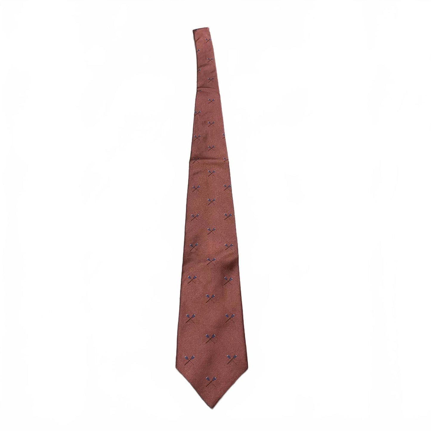 Brooks Brothers Men's OSFA Dusty Rose Silk Tie Blue Pattern USA