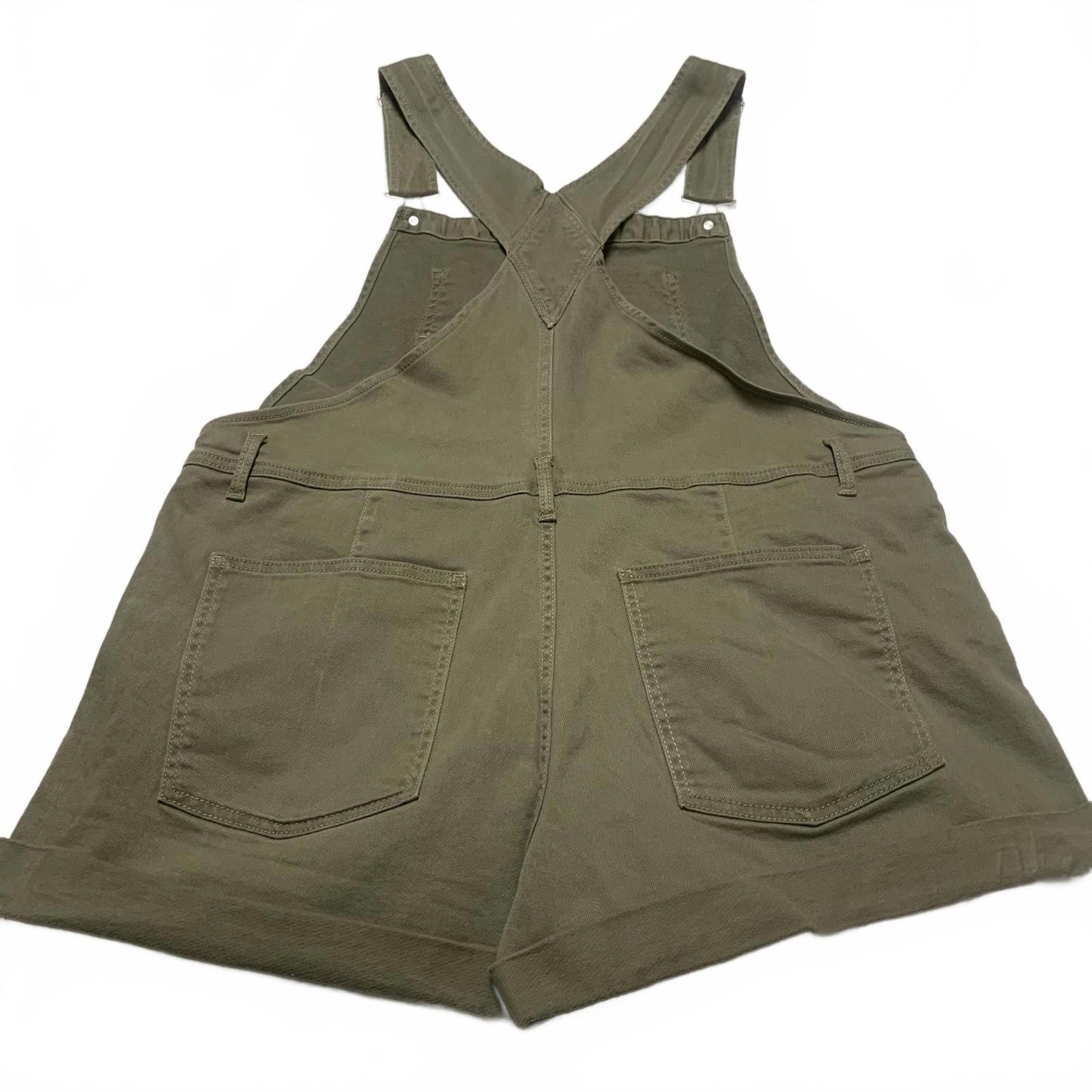 NOBO No Boundaries Womens Sz XXL (19) Olive Green Denim Overalls Shorts W40