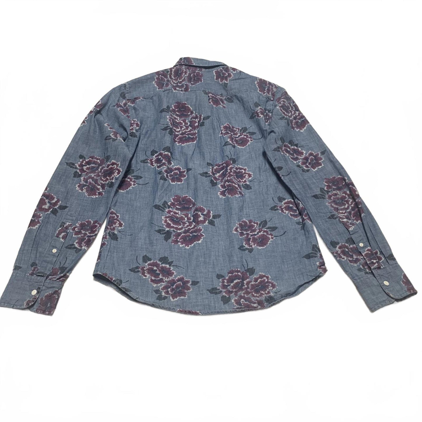 Bonobos Womens Size Small Denim Floral Print Button-Up Shirt