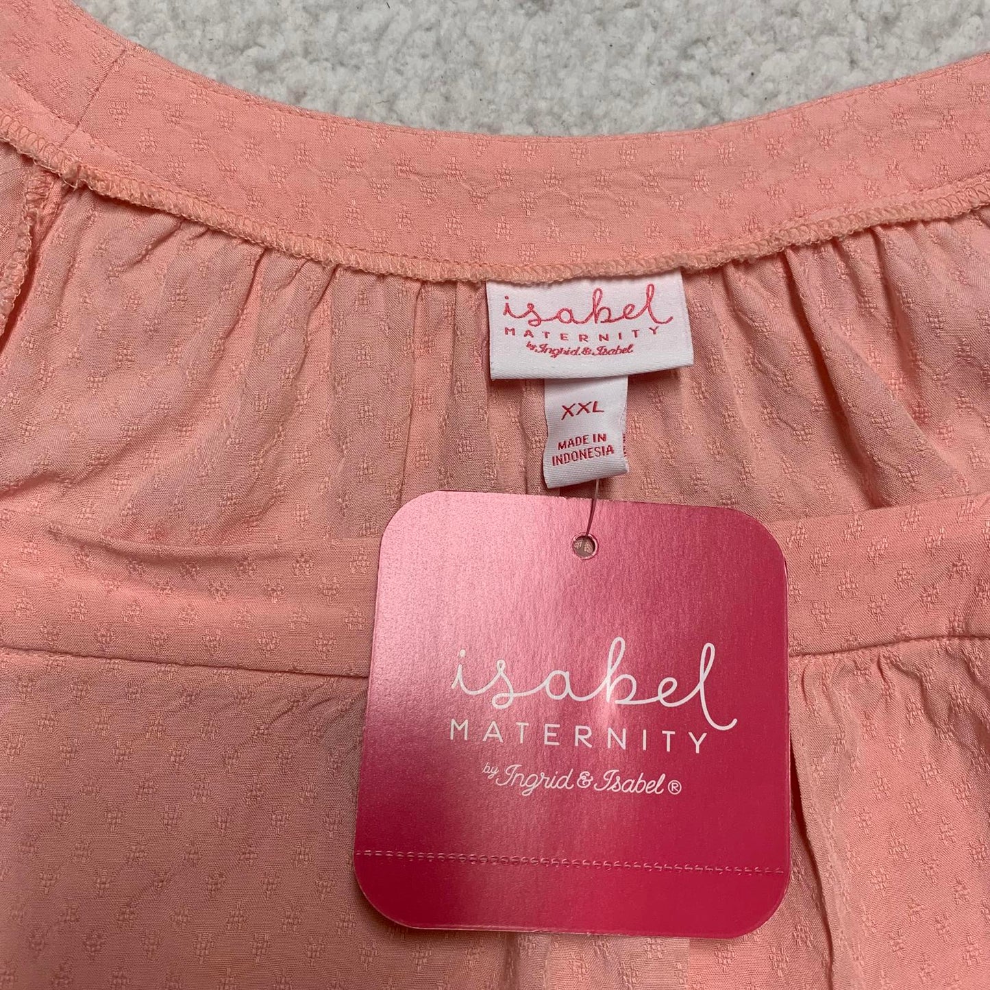 Isabel Maternity Women's Size XXL Peachy Pink Peasant Shirt