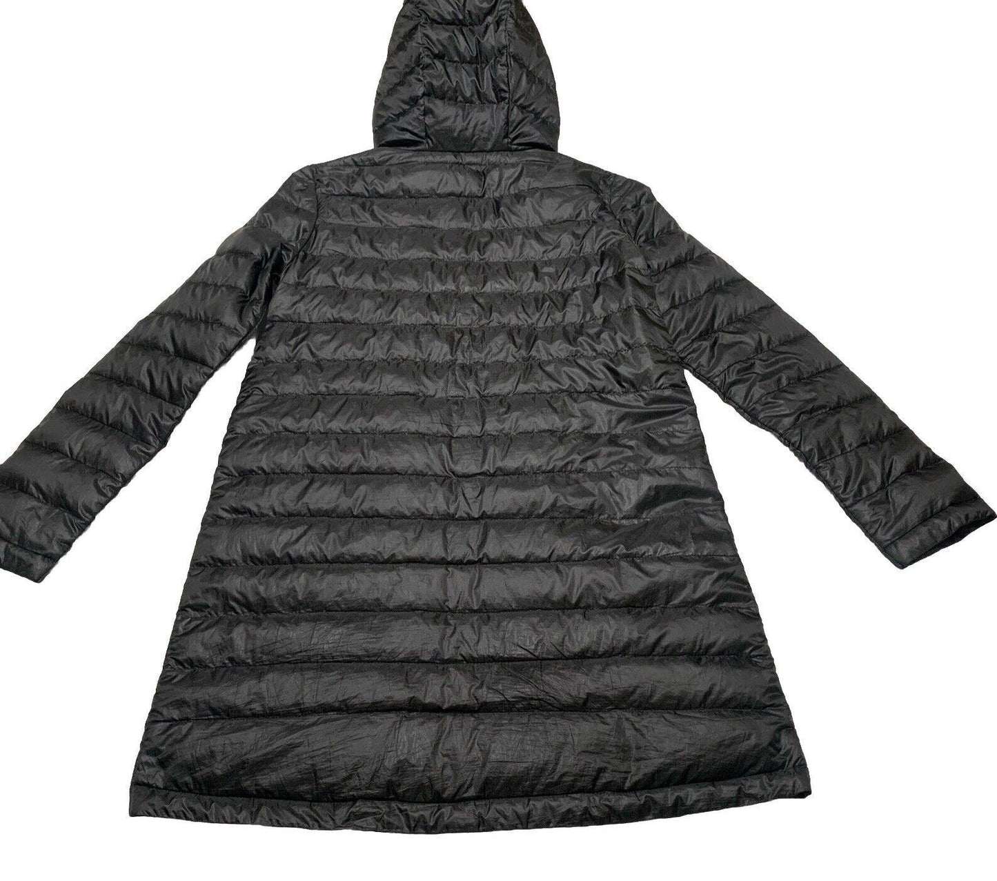 Zara Basic Women’s X-Small Black Lightweight Packable Puffer Long Hooded Jacket