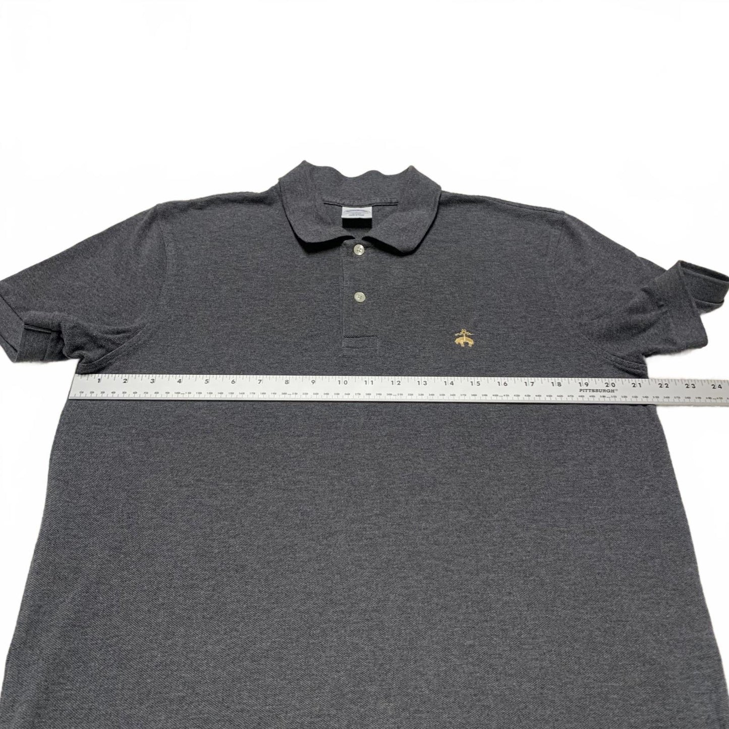 Brooks Brothers 1818 Men’s Size Large Gray Performance Polo Slim Fit Cotton