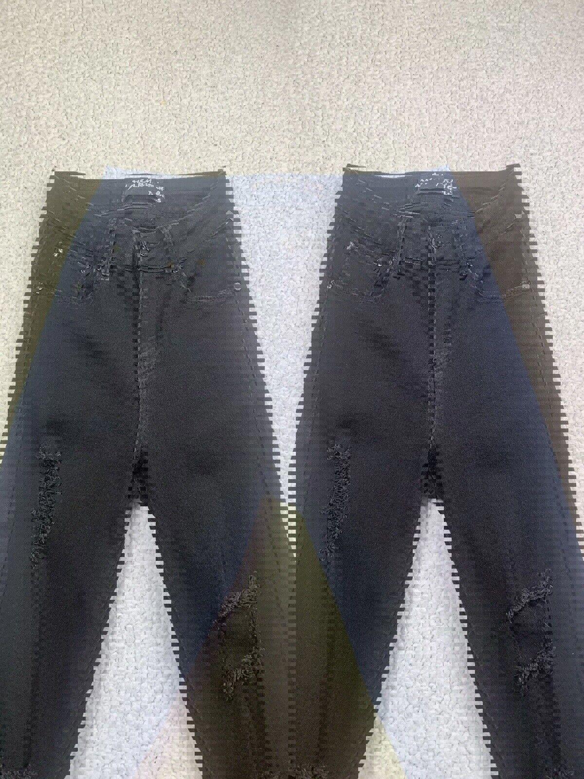 Monkey Ride Jeans Juniors Sz 3/29 Black Skinny Distressed