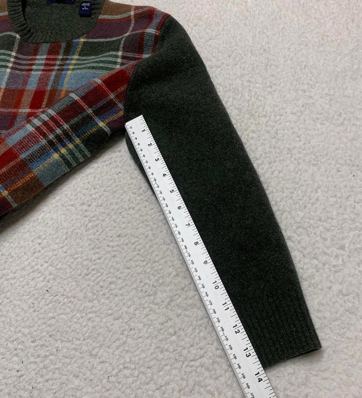 Grant Thomas Men's Size Large Plaid Wool Sweater