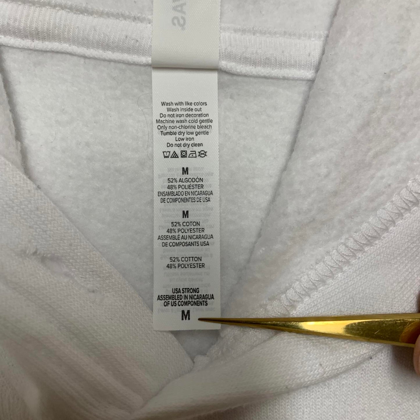 Bella + Canvas Fleece Collection Women's Medium White Graphic Design Hoodie