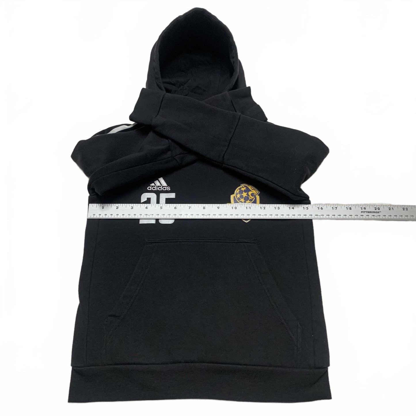 Adidas Youth Medium Black Soccer Club Hoodie Pequanock No 25