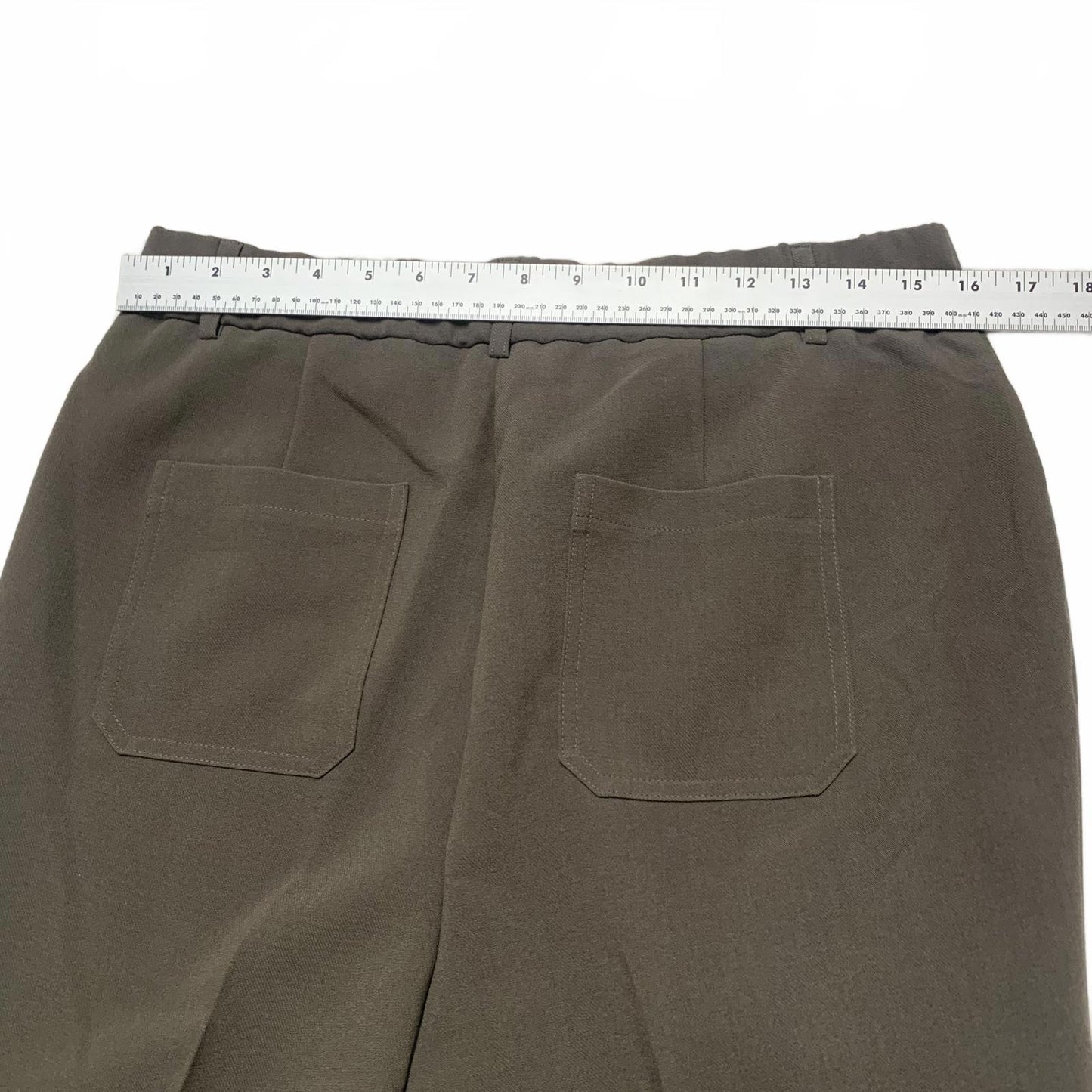 Adrianna Papell Women's Sz 8 Petite Brown Wide Leg Patch Trousers W32x26.5