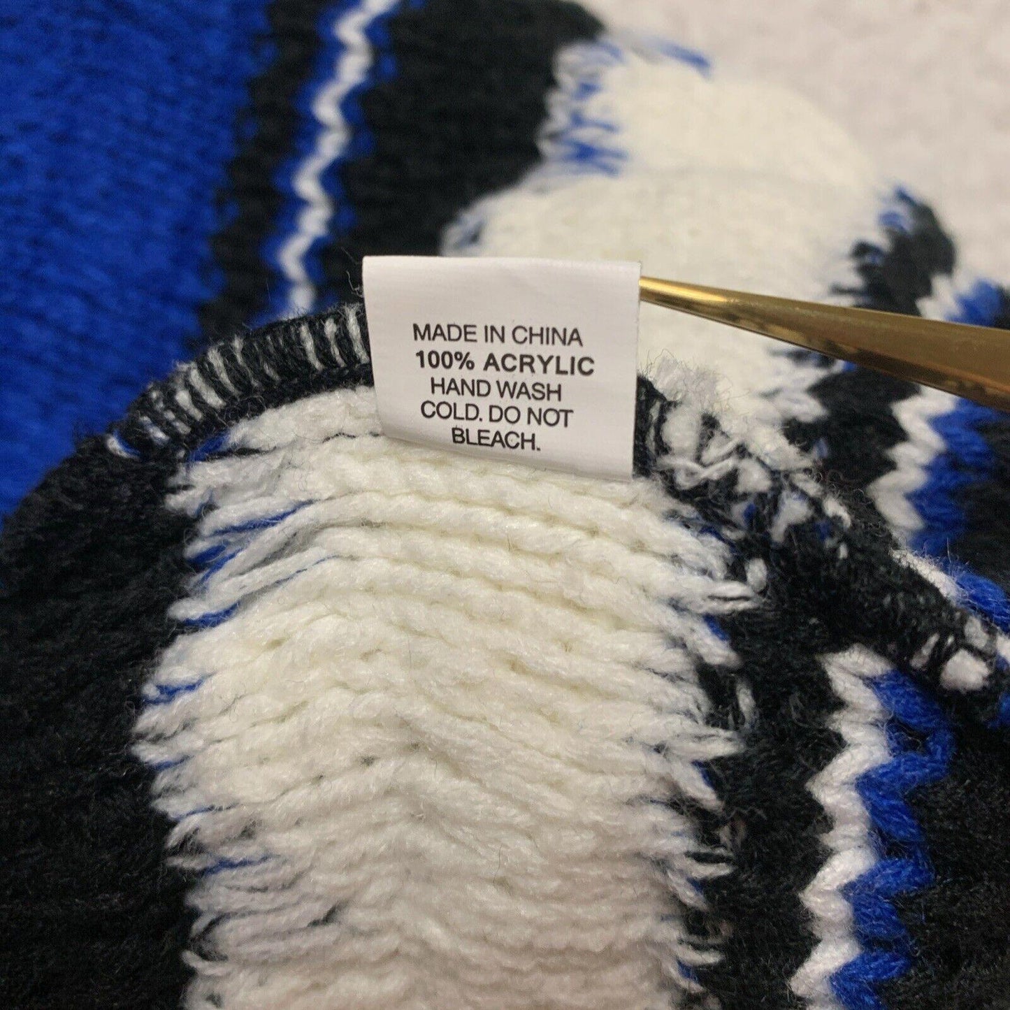 Pig Beanie Unisex Adult Black Royal Blue Striped Winter Snow Ski Hat Acrylic