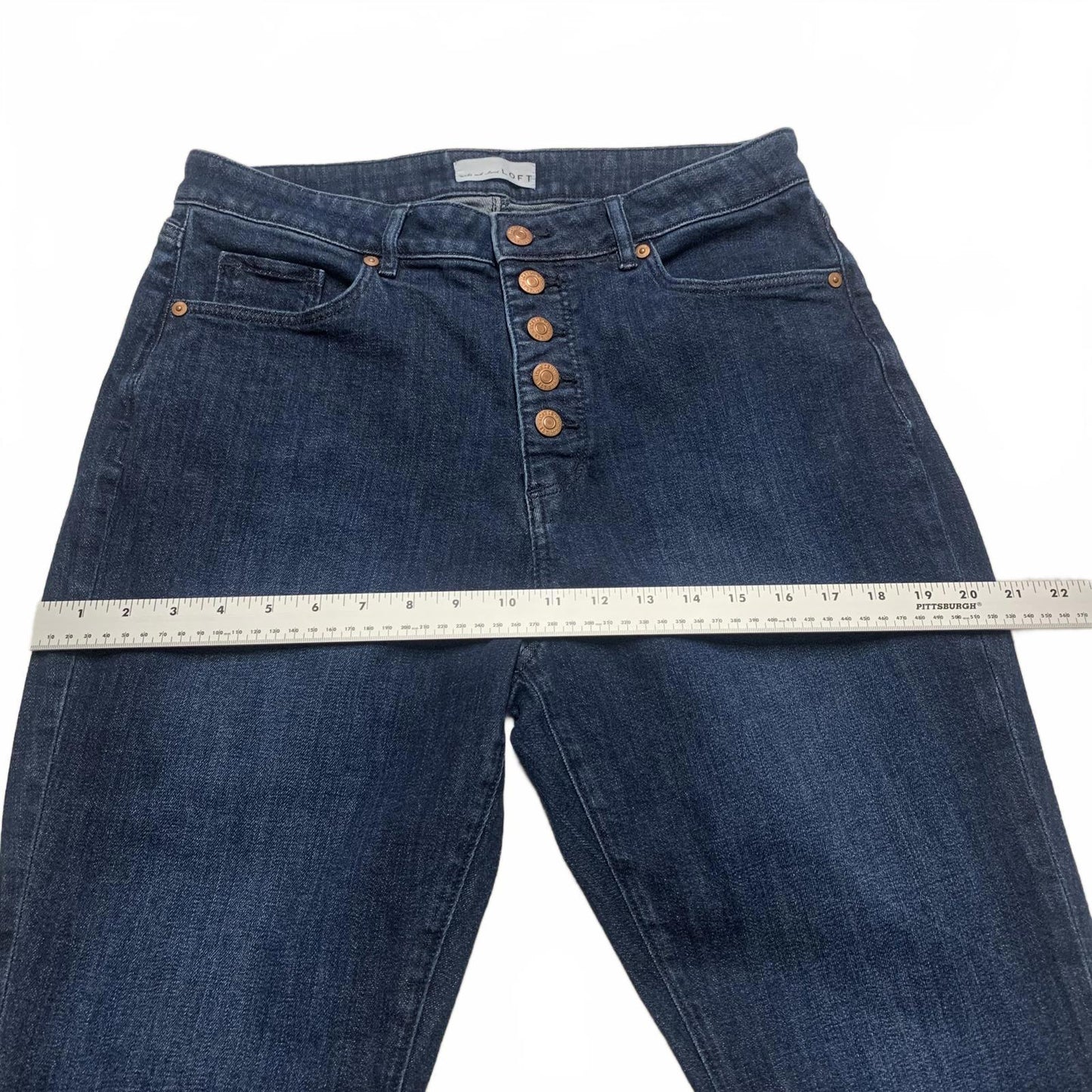 Loft Women's Sz 30/10 Dark Blue Denim Curvy Kicks Flare Jeans 30 x 25 High Rise