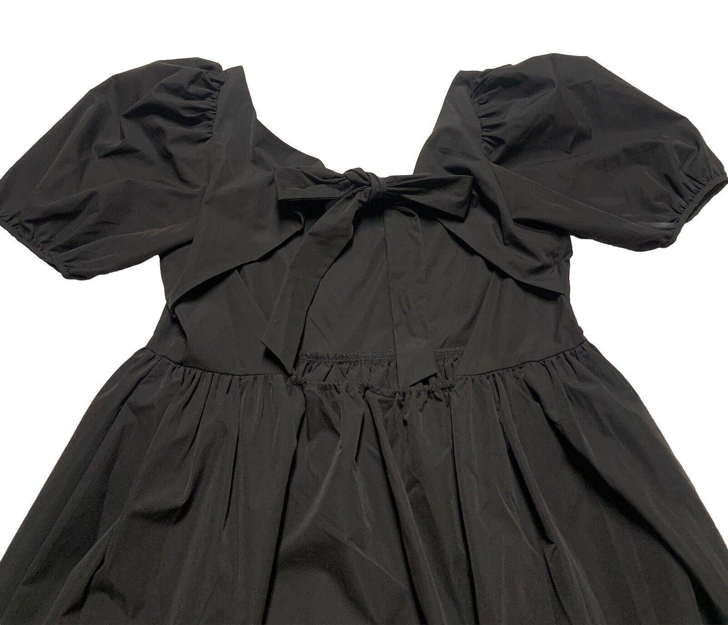 H&M Women’s Size Large Black Sun Dress Puff sleeve Vacation A-Line Cut