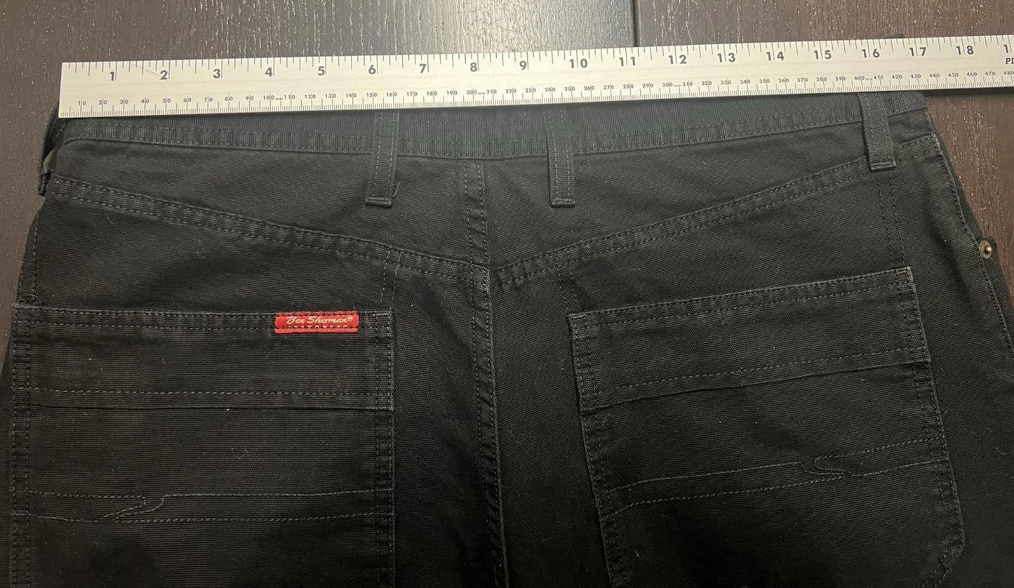 Ben Sherman Jeans Men’s Sz W34 Black Button Fly 34 x 32 Actual Made in Italy