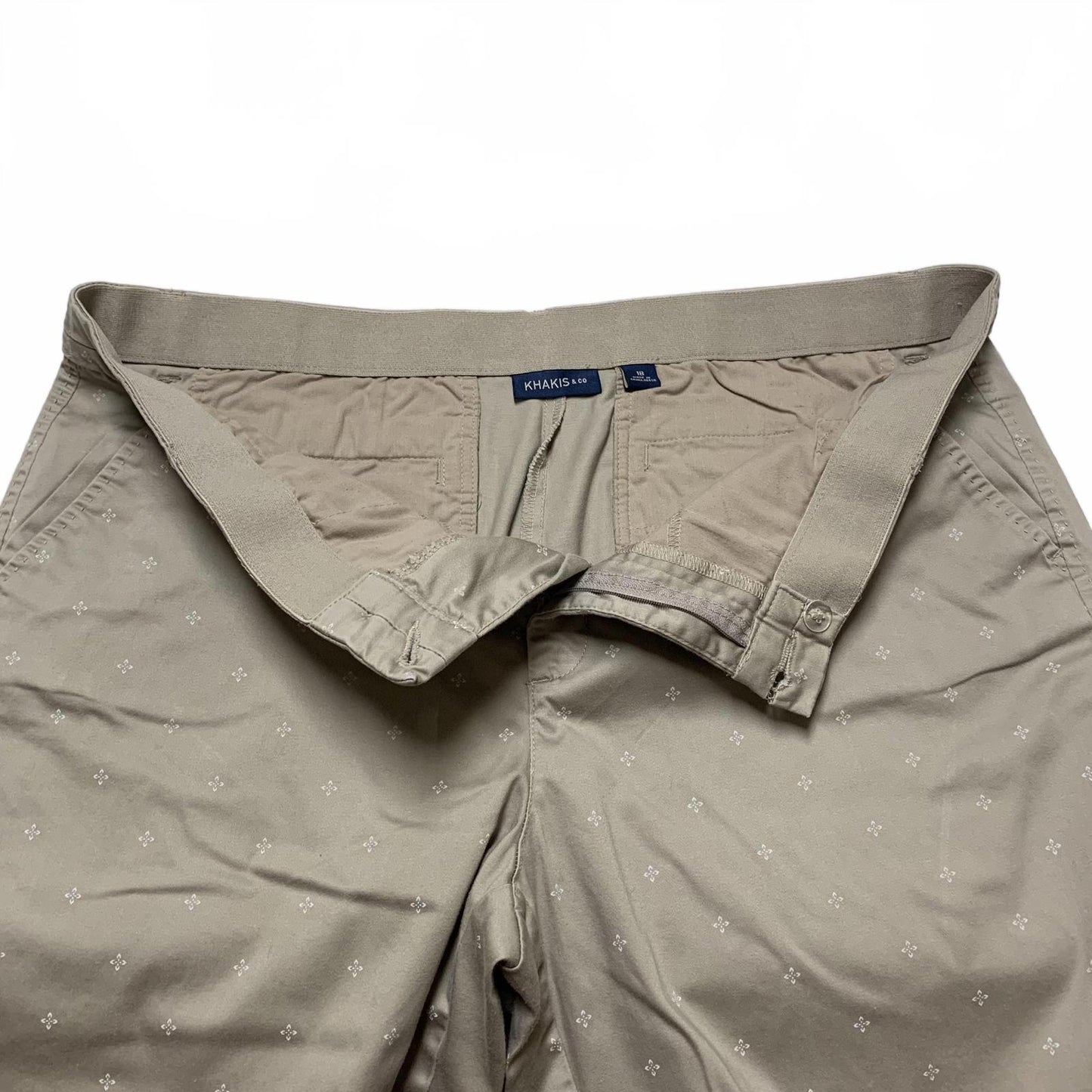 Khakis & Co. Women's Sz 18 Khaki Printed Cropped Pants W40x20L