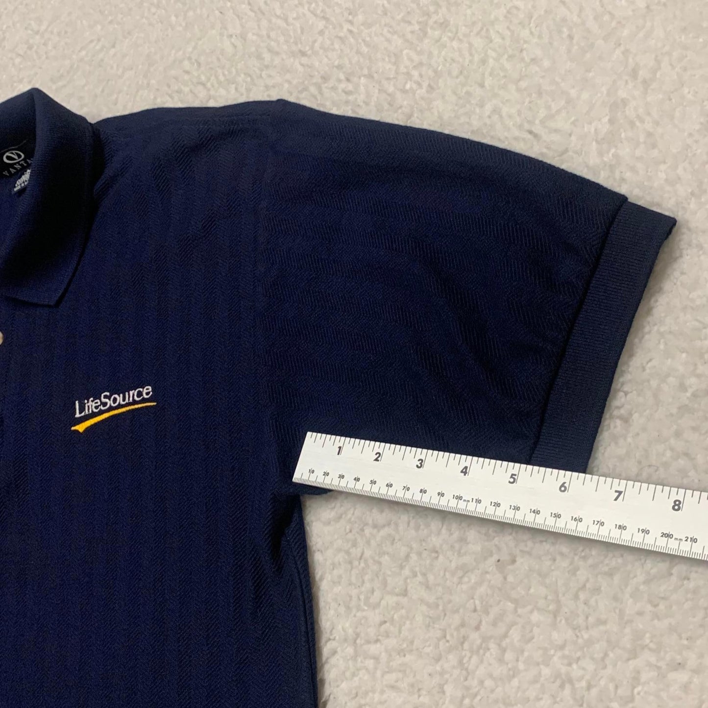 Vantage Men's Size Medium Navy Blue Polo Shirt 100% Combed Cotton