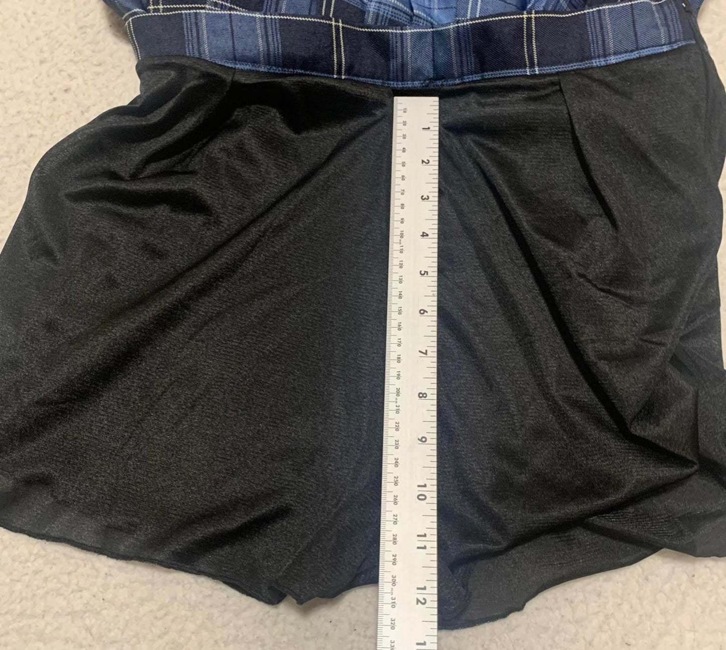 Urban Coco Womens Size Medium Blue Plaid Pleated Mini Skirt Skort